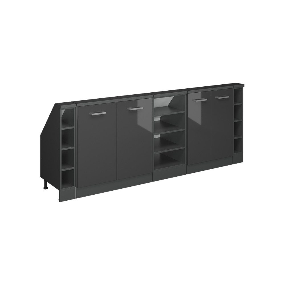 Vicco Unterschrank R-Line, Anthrazit Hochglanz/Anthrazit, 215 günstig online kaufen