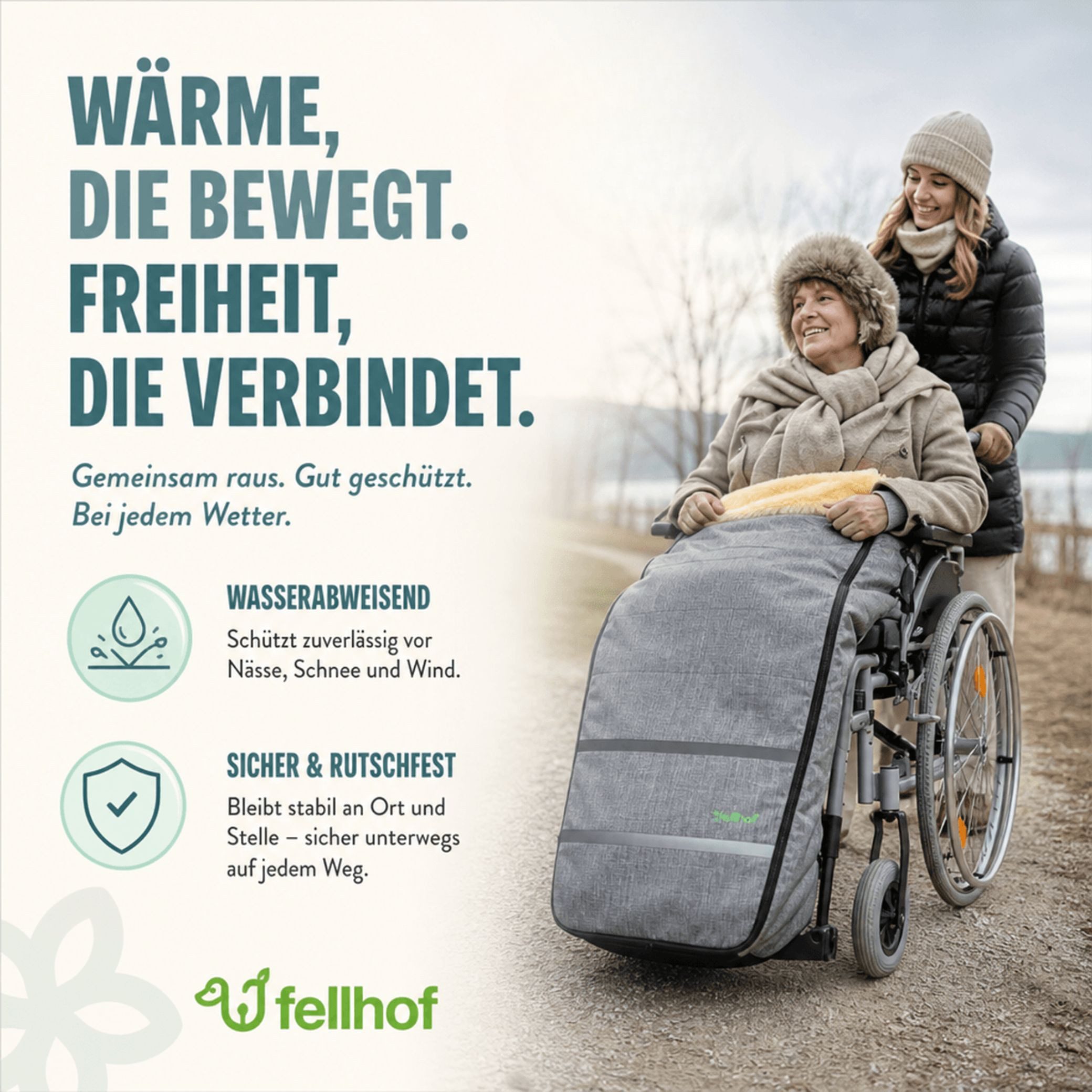 Kinderhaus Blaubaer Fußsack Rollstuhl Lammfell Fusssack black-melange TOP
