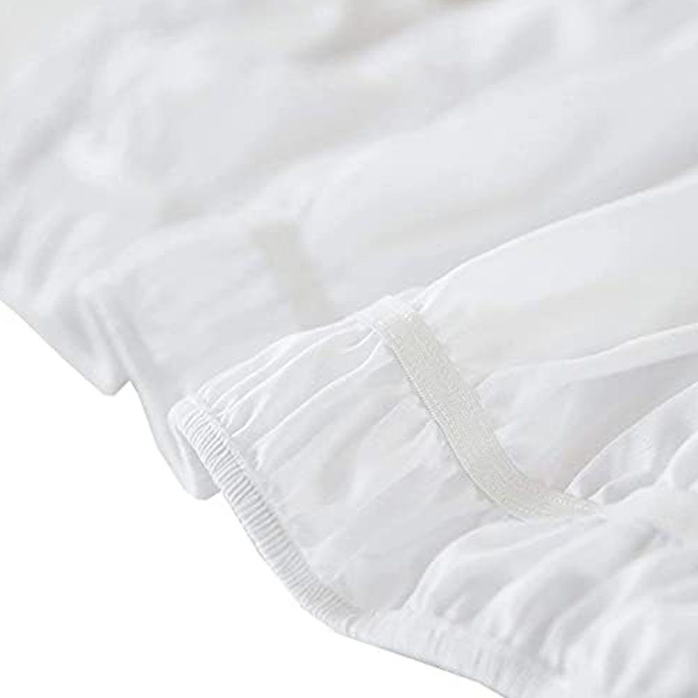 FELIXLEO Bettwäsche Bettrock zum Umwickeln Ruffled Solid Bed Rock Elastische 135*200+45cm