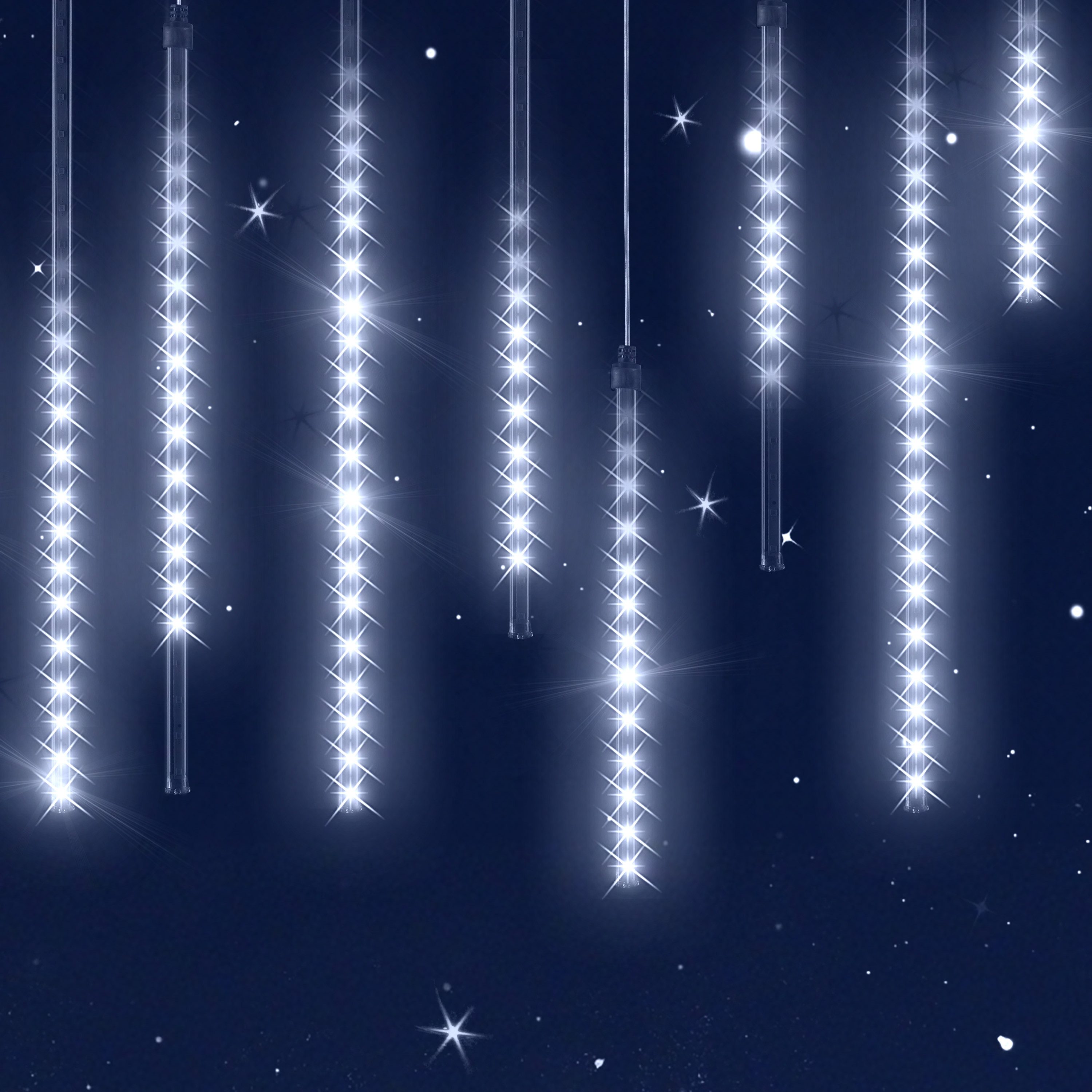monzana Lichterkette, Meteorschauer 480 LED Außen Wasserdicht 10 Röhre je 50 cm