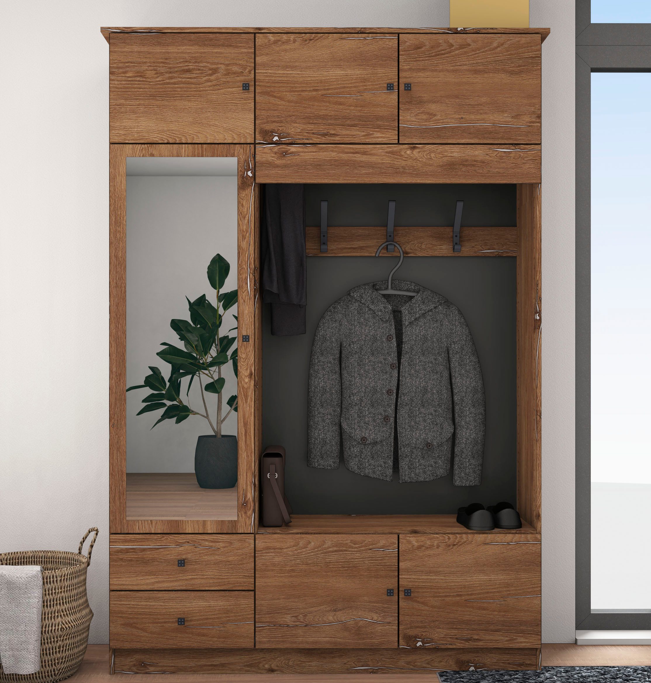 borchardt Möbel Garderobenschrank Kompakta Höhe 202 cm – Bild 2 von 4