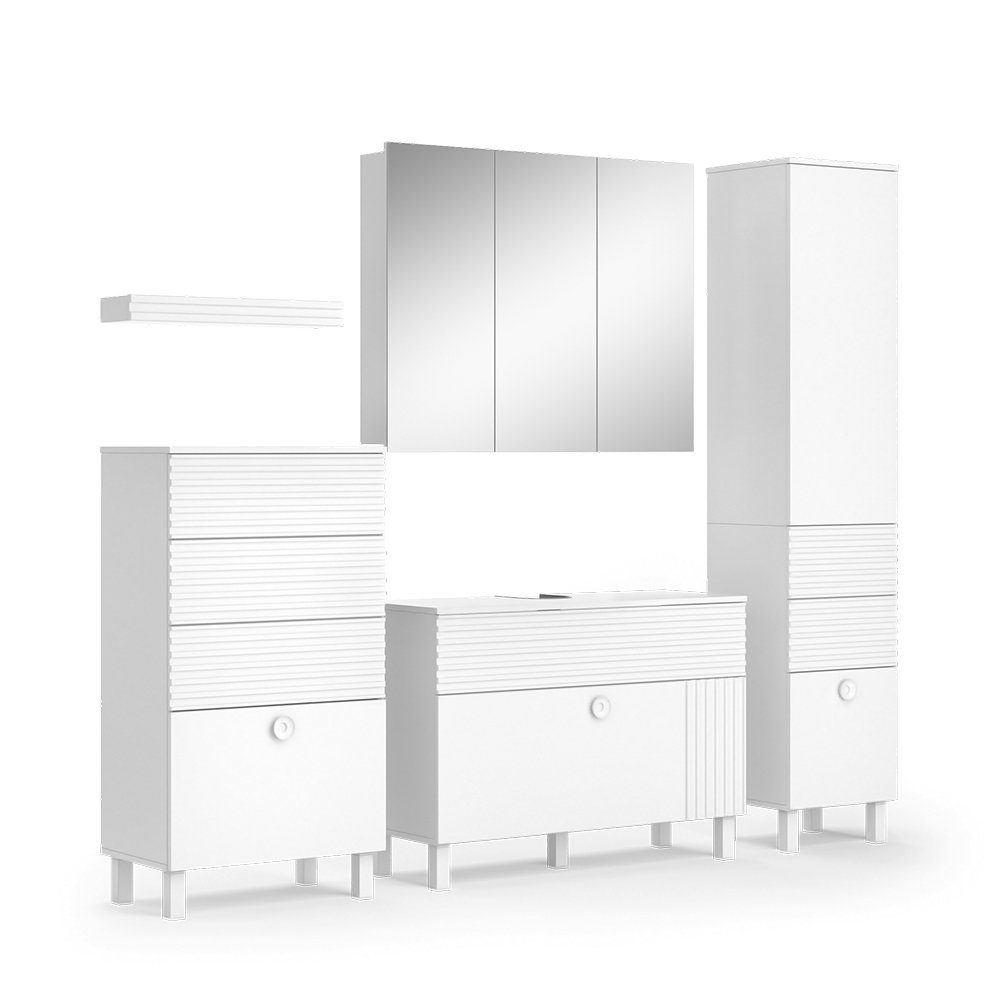 Vicco Badmöbel-Set Sola, Weiß, 4 Teile, günstig online kaufen