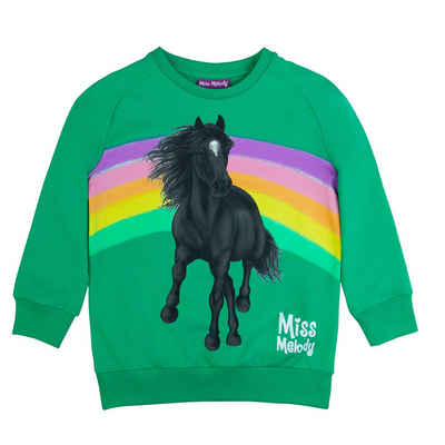 Miss Melody Sweatshirt Miss Melody Sweatshirt Pullover Schwarzes Pferd mint grün (1-tlg)