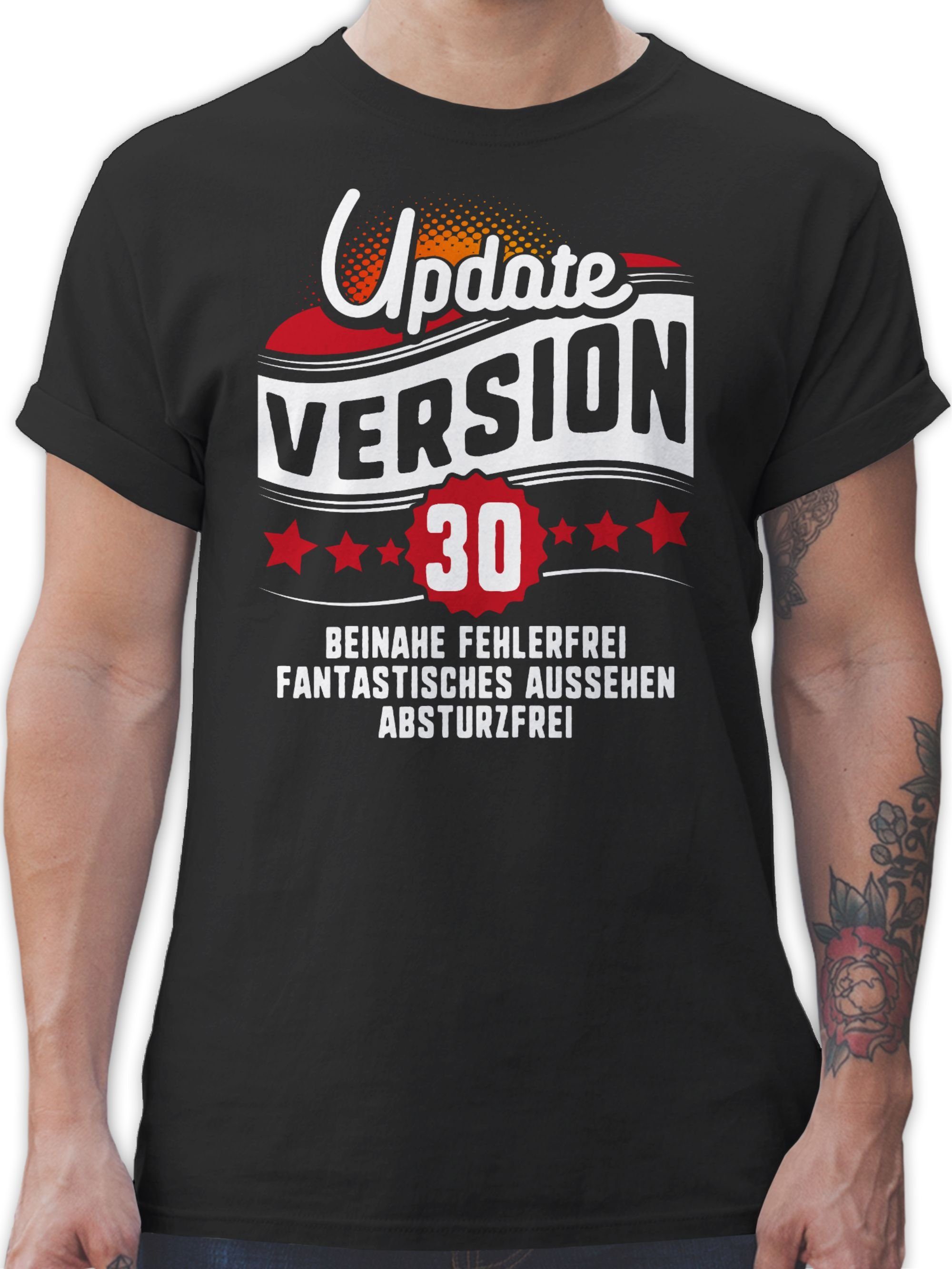Shirtracer T-Shirt Update Version Dreißigster 30. Geburtstag 2 Schwarz