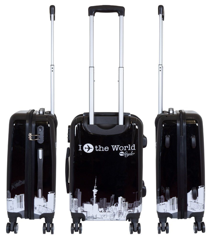 Trendyshop365 Hartschalen-Trolley Fly the World, Koffer mit Motiv, 3 Größen günstig online kaufen