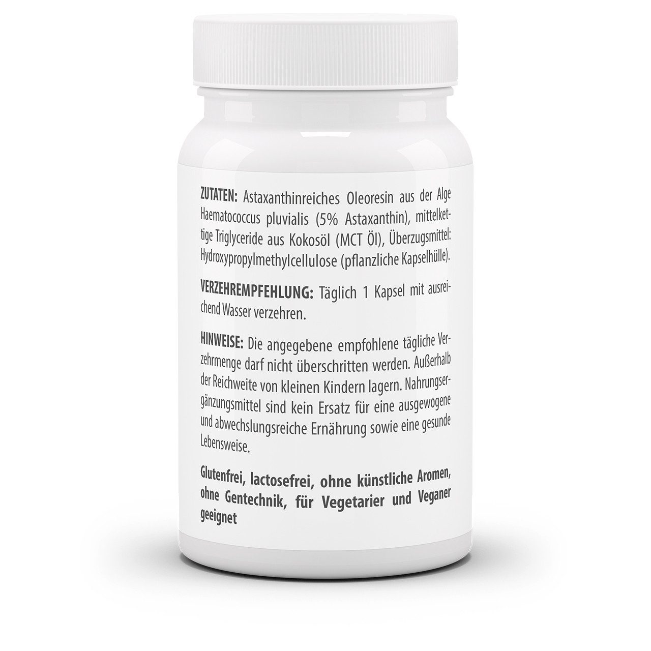 vitaworld Astaxanthin Liquid 8 mg - aus der Alge Haematococcus pluvealis Kapseln, 60 St., 14 g