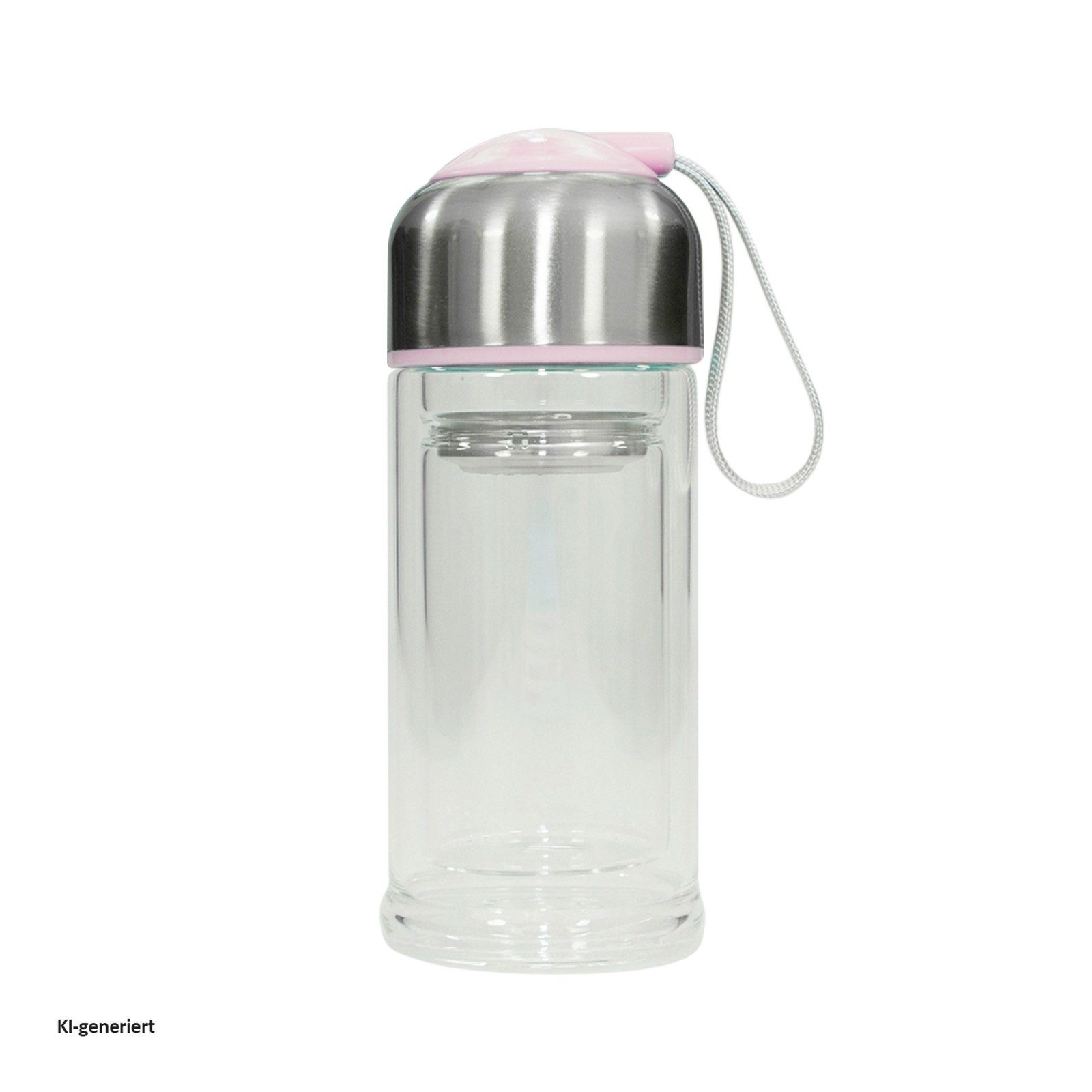HTI-Line Trinkflasche Trinkflasche Glas mit Einsatz, Glasflasche, Flasche togo