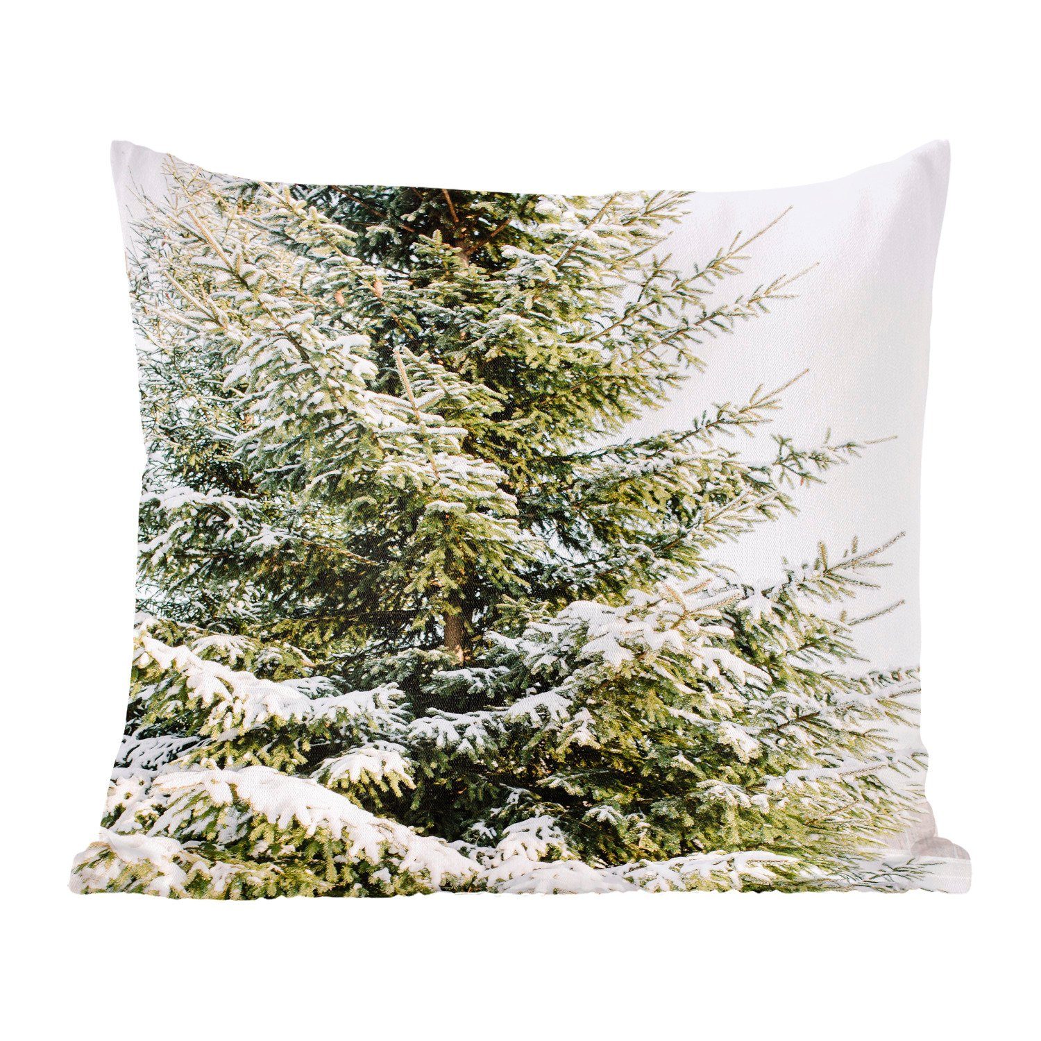 MuchoWow Dekokissen Winter - Baum - Schnee, Zierkissen mit Füllung für Wohzimmer, Schlafzimmer, Deko, Sofakissen