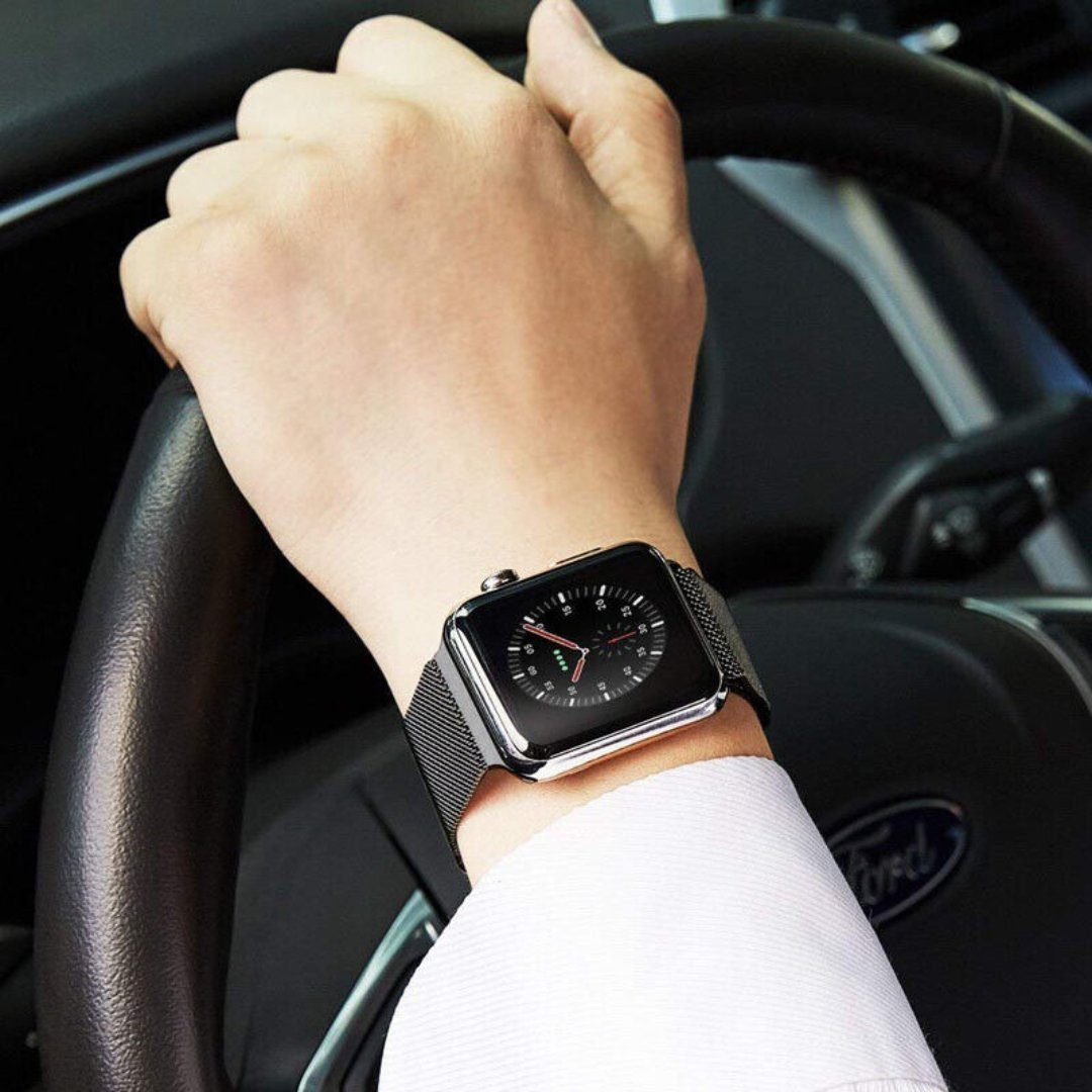 SmartUP Uhrenarmband Uhrenarmband für Watch 1-9 für / Milanese Apple Milanese 38/40/41mm Grau SE 42/44/45/49mm und Space Metall #2 Edelstahl, Armband