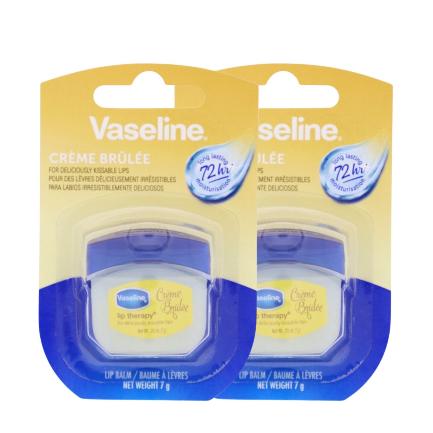 Vaseline Lippenpflegestift 2x Vaseline Lip Therapy Creme Brulee je 7g spendet Feuchtigkeit
