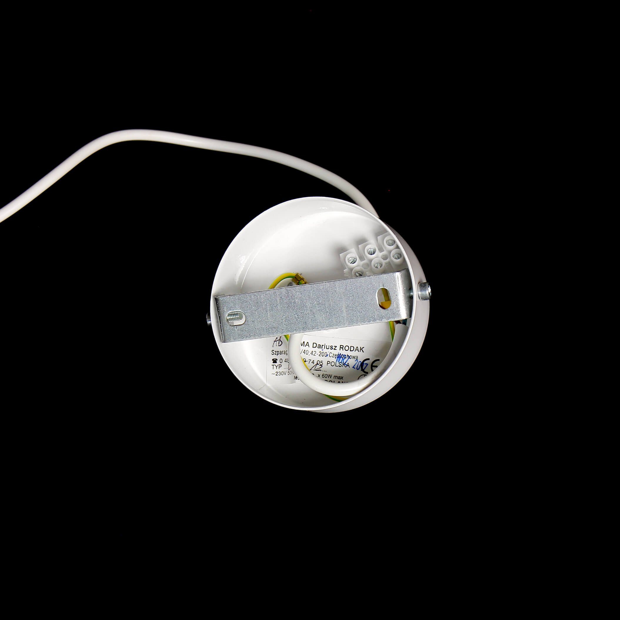 Licht-Erlebnisse Hängeleuchte Metall Weiß E27 LUTO, Draht Esszimmer Schirm Pendelleuchte rund Leuchtmittel, ohne Hängelampe
