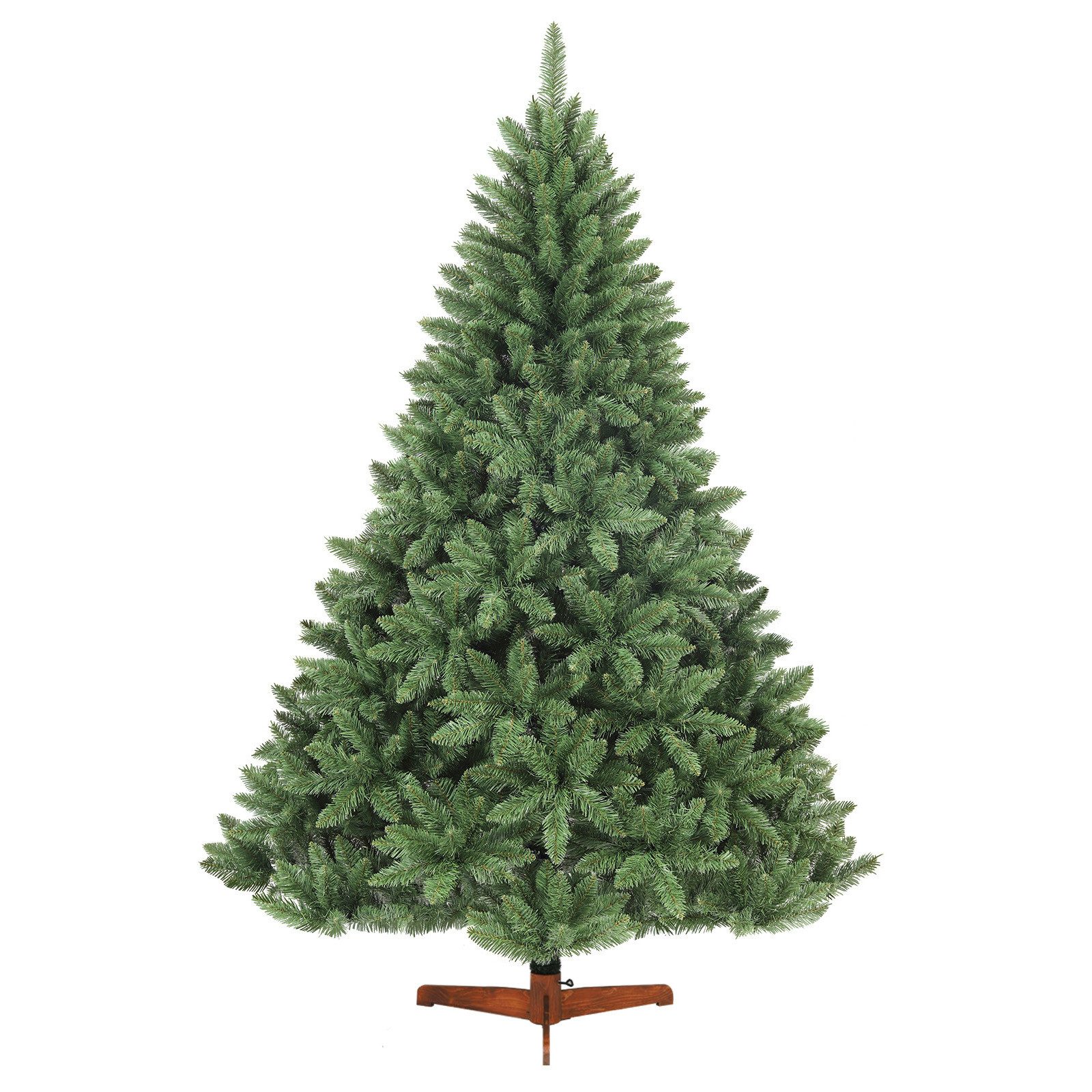 Salcar Künstlicher Weihnachtsbaum Tannenbaum Künstlich Weihnachtsbaum mit Holzständer, Nordmanntanne, 180cm mit 730 PVC-Nadeln