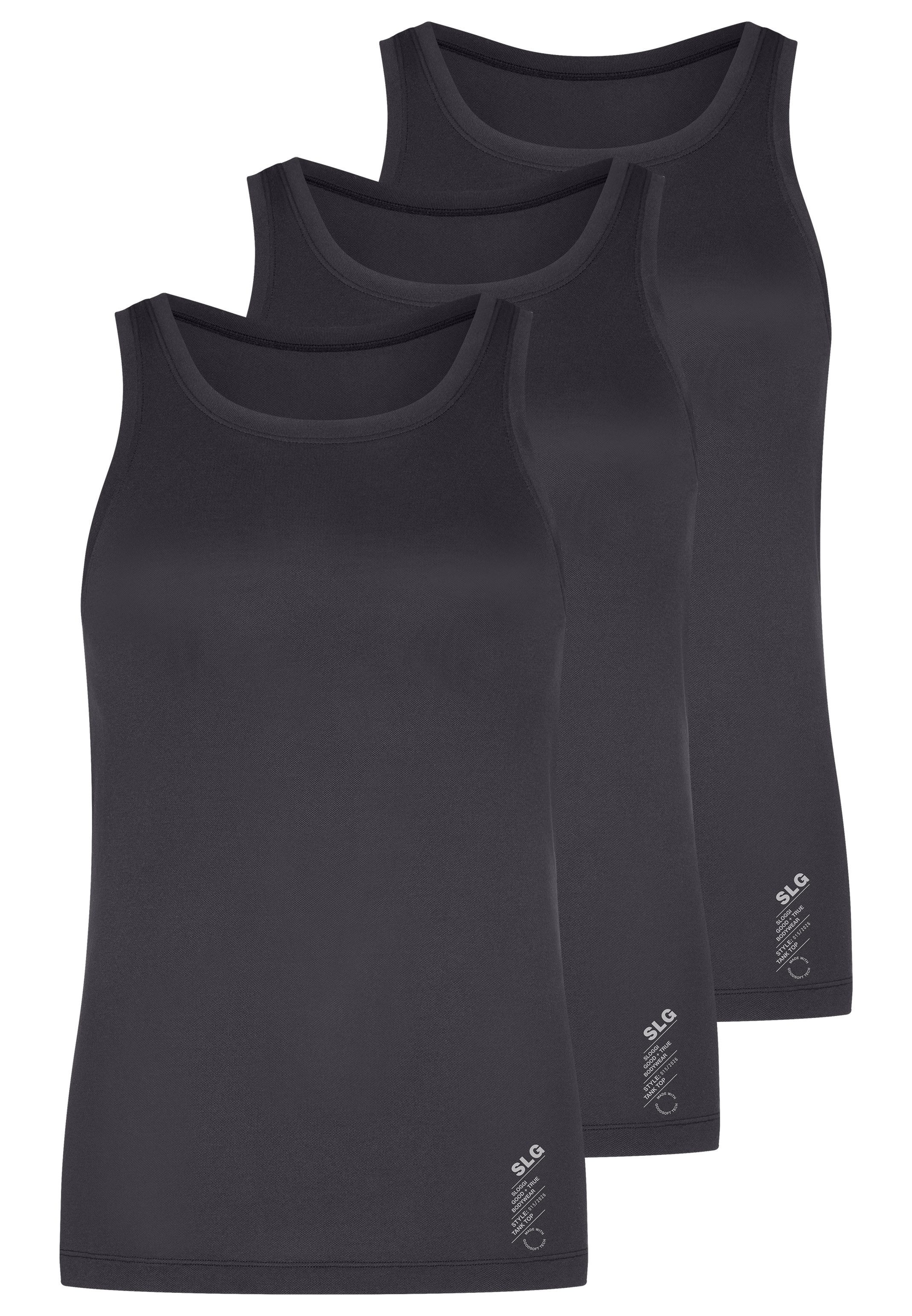 sloggi Unterhemd 3er Pack SLG Base Soft (Spar-Set, 3-St) Unterhemd / Tanktop - Atmungsaktiv