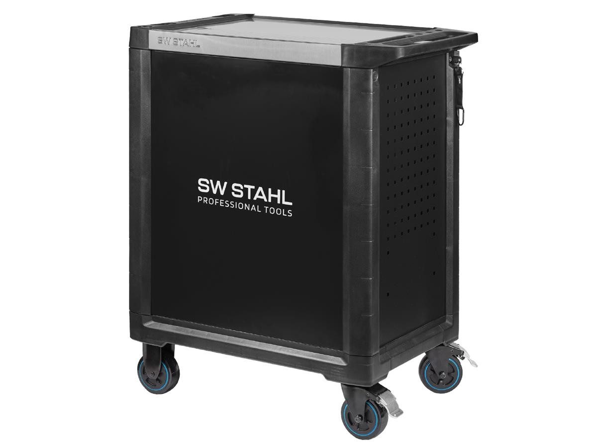SW-STAHL Werkstattwagen Profi TT801, befüllt, max. Traglast:80 kg, 341-tlg. Werkzeugset, TWIN-Lock-Schließsystem, Heavy-Duty-Auszugschienen und TPE-Laufflächen