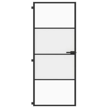 vidaXL Haustür Zimmertür Glastür Innentür Schlank Schwarz 83x201,5 cm Hartglas Alumi