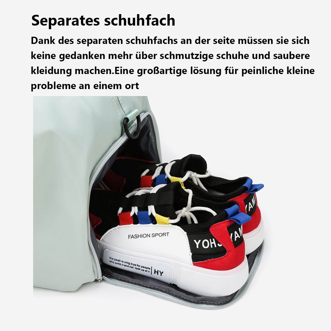 Sporttasche Yogatasche, DÖRÖY Grün Tragbare Sporttasche, großer Kapazität mit Trainingstasche
