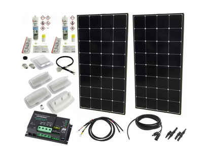DSX Solaranlage »Wohnmobil Solaranlage Solarmodul Sunpower 240W Votronic MPP Regler für 2 Batterien Klebeset«, 240,00 W, Rückkontakt-Siliziumsolarzellen