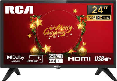 RCA iRB24H3 LCD-LED Fernseher (60,00 cm/24 Zoll, HD ready, Triple Tuner(DVB-T/T2/C/S/S2)HDMI,USB,Hotel Modell, 720p,Schwarz, Triple Tuner(DVB-T/T2/C/S/S2)HDMI,USB,Hotel Modell, 720p,Schwarz)