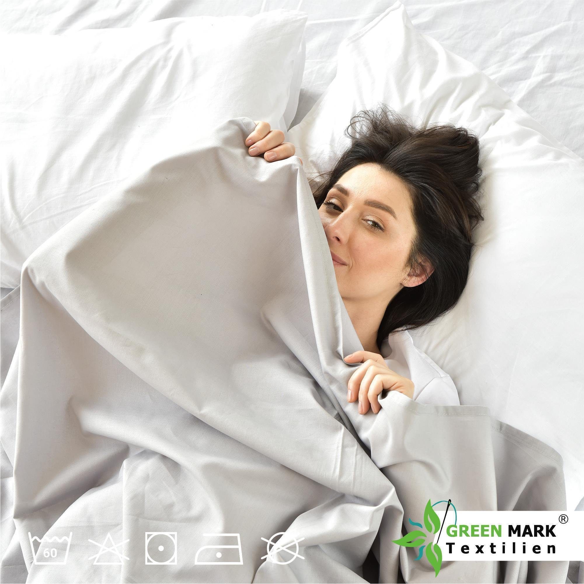 NatureMark Bettlaken klassisches Betttuch Haustuch, 100% Baumwolle, Gummizug: ohne, (1 Stück), Laken Haustuch, viele Größen und Farben, 180x275 cm, Silber grau – Bild 4 von 5