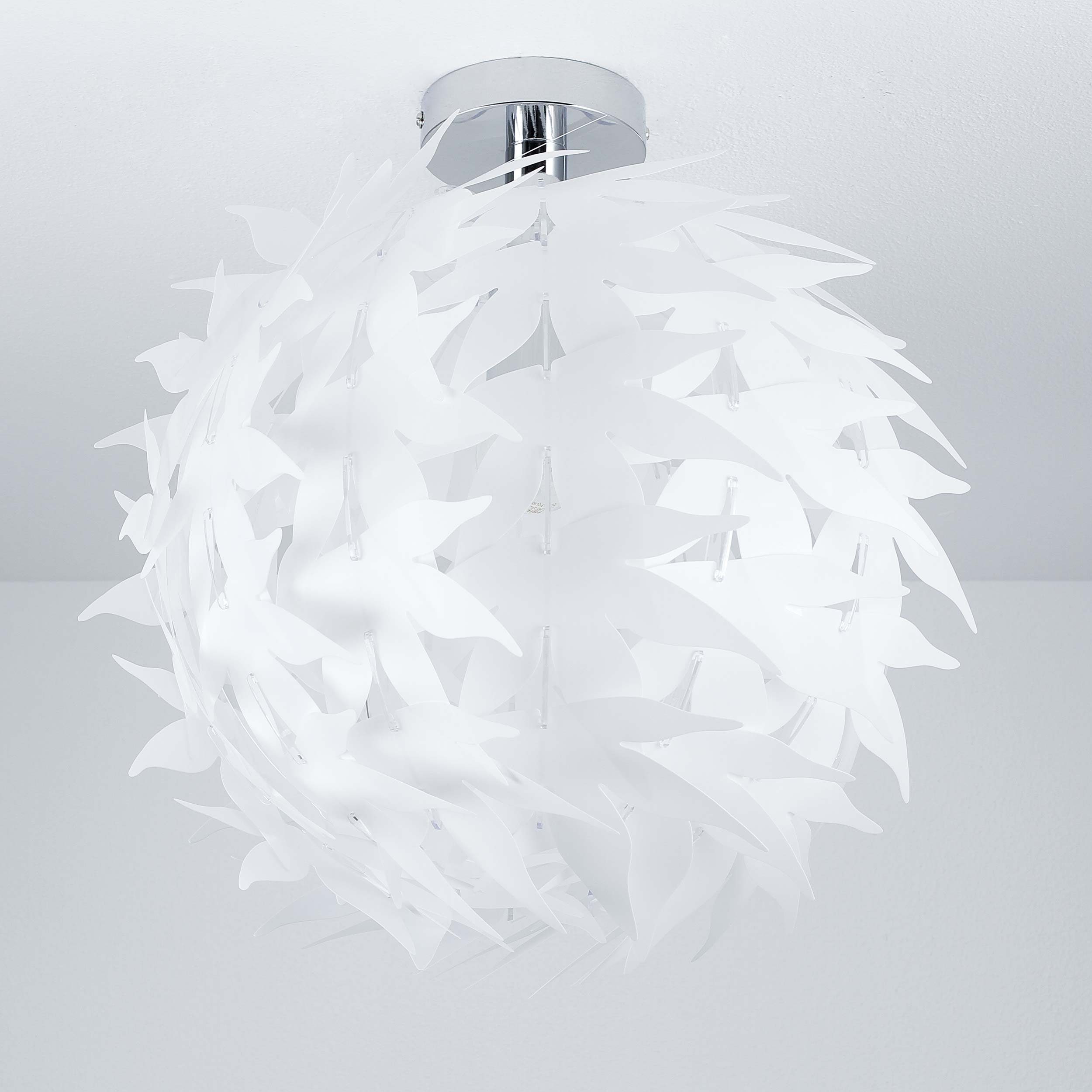 Licht-Erlebnisse Deckenleuchte NEPTUN, ohne Leuchtmittel, Deckenlampe E27 Ø 44 cm Weiß Metall Modern