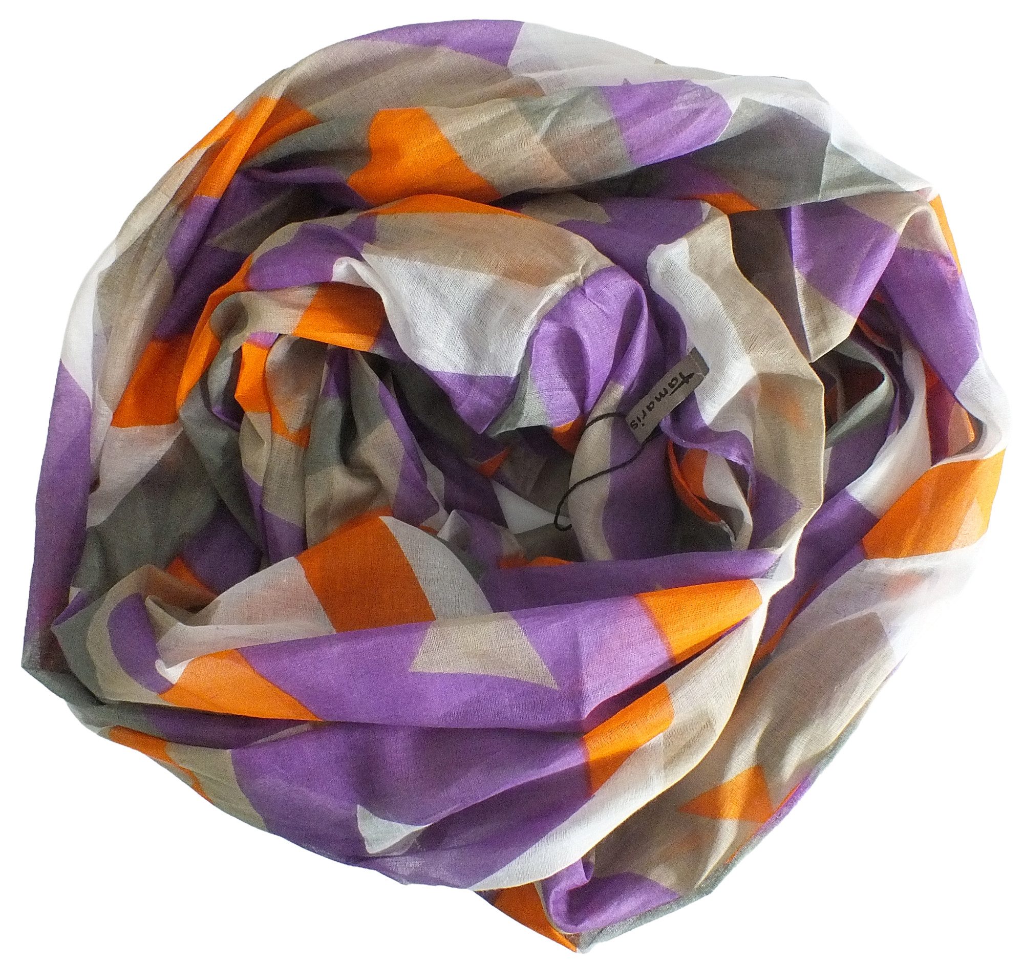 Tamaris Tamaris Scarf, (1-St. 1-teilig), Damen Loop-Schal Baumwolle grafisches Muster