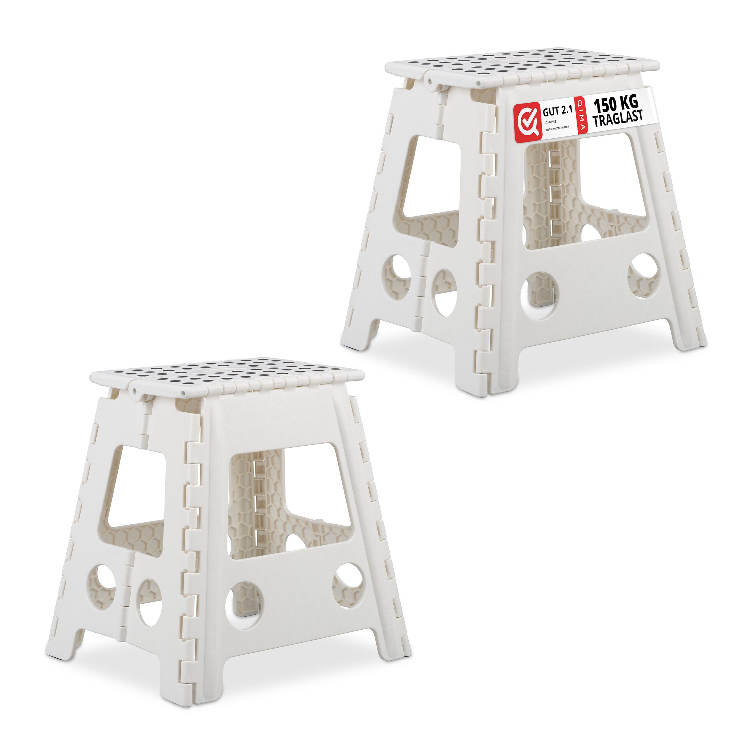 Campinghocker Faltbarer Klapphocker XL weiß 2er Set