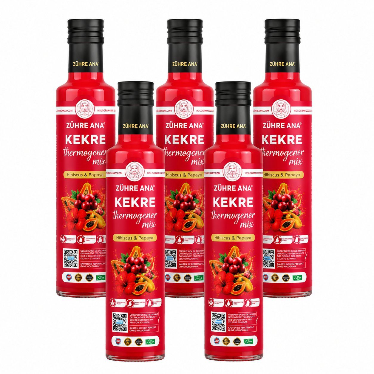 Zühre Ana® Sirup Kekre Thermogenic Mix 250 ml – Frucht- & Pflanzenextrakt-Mix, 100 % Natürliches Fruchtaroma