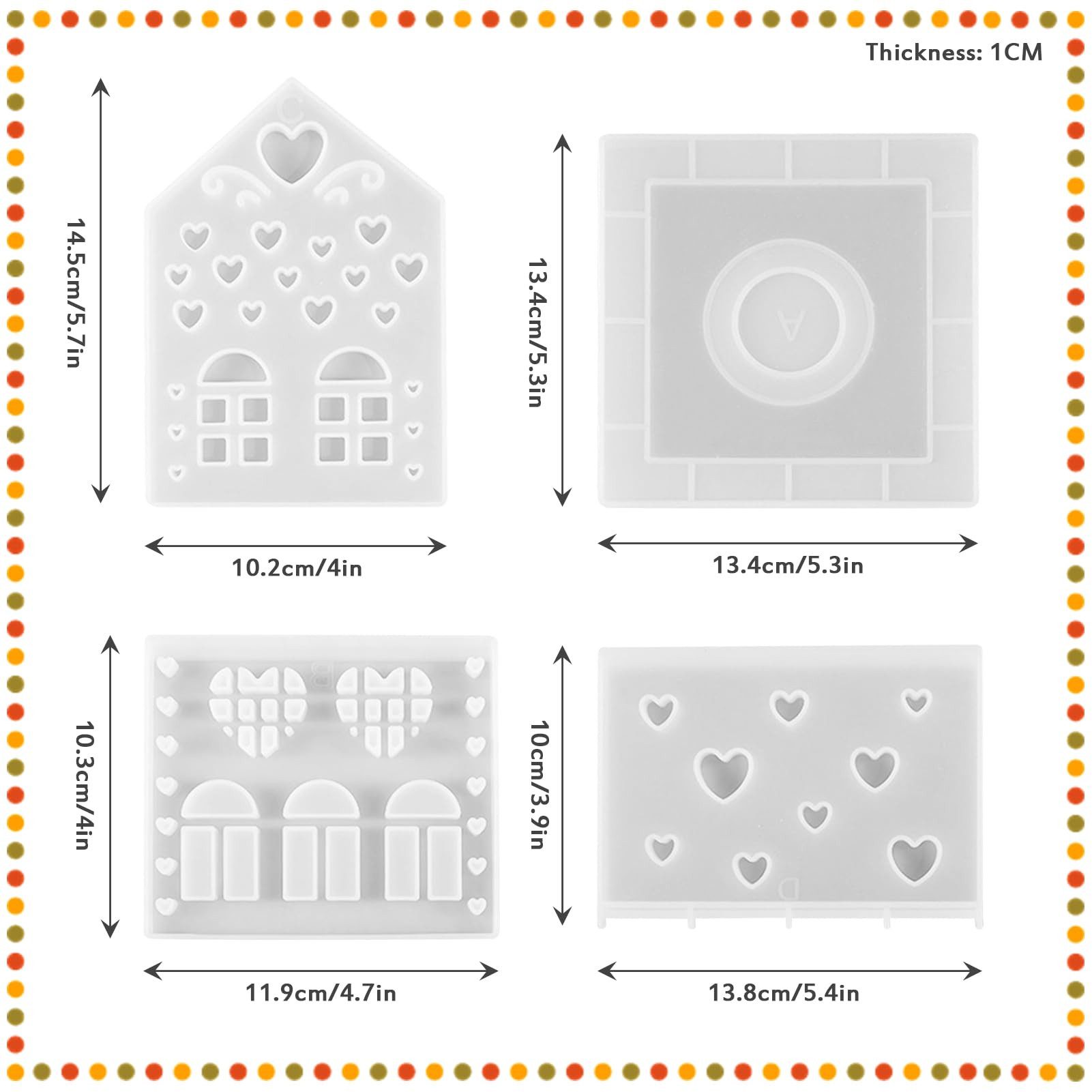 FOUORTUNATE-BEE Silikonform Silikonform Haus für Kerzenhalter, Gießform für Gips, Beton und Harz, (Silikonformen Gießformen), DIY Bastelform für kreative Dekora – Bild 2 von 5