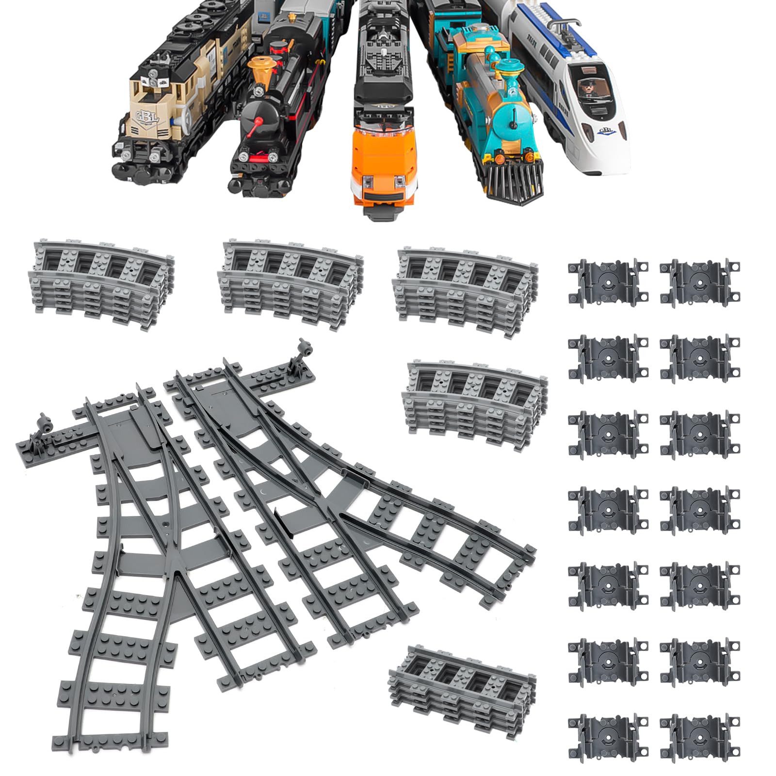 YI Bausteine Zug Schienen Set,36 Stück City Zug Schienen Set Konstruktions-Spielset, (36 St)