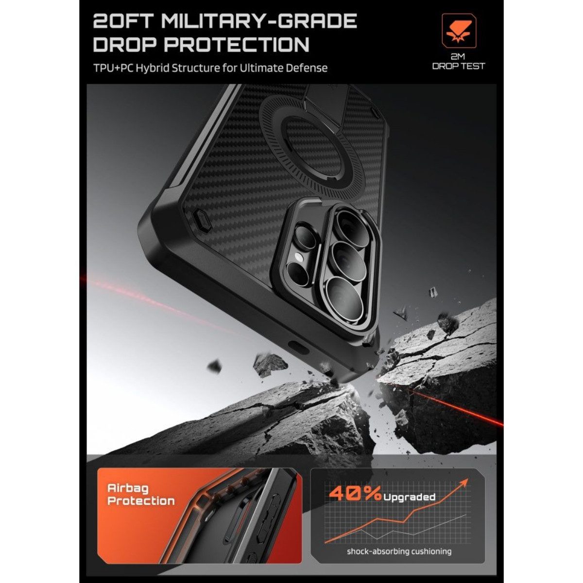 Supcase Schutz-Set Unicorn Beetle Pro Mag Hülle + Blende Set für Samsung Galaxy S26 Ultra 6,9 Zoll, Aramidfaser-Oberfläche verbindet edle Optik mit hoher Widerstandskraft