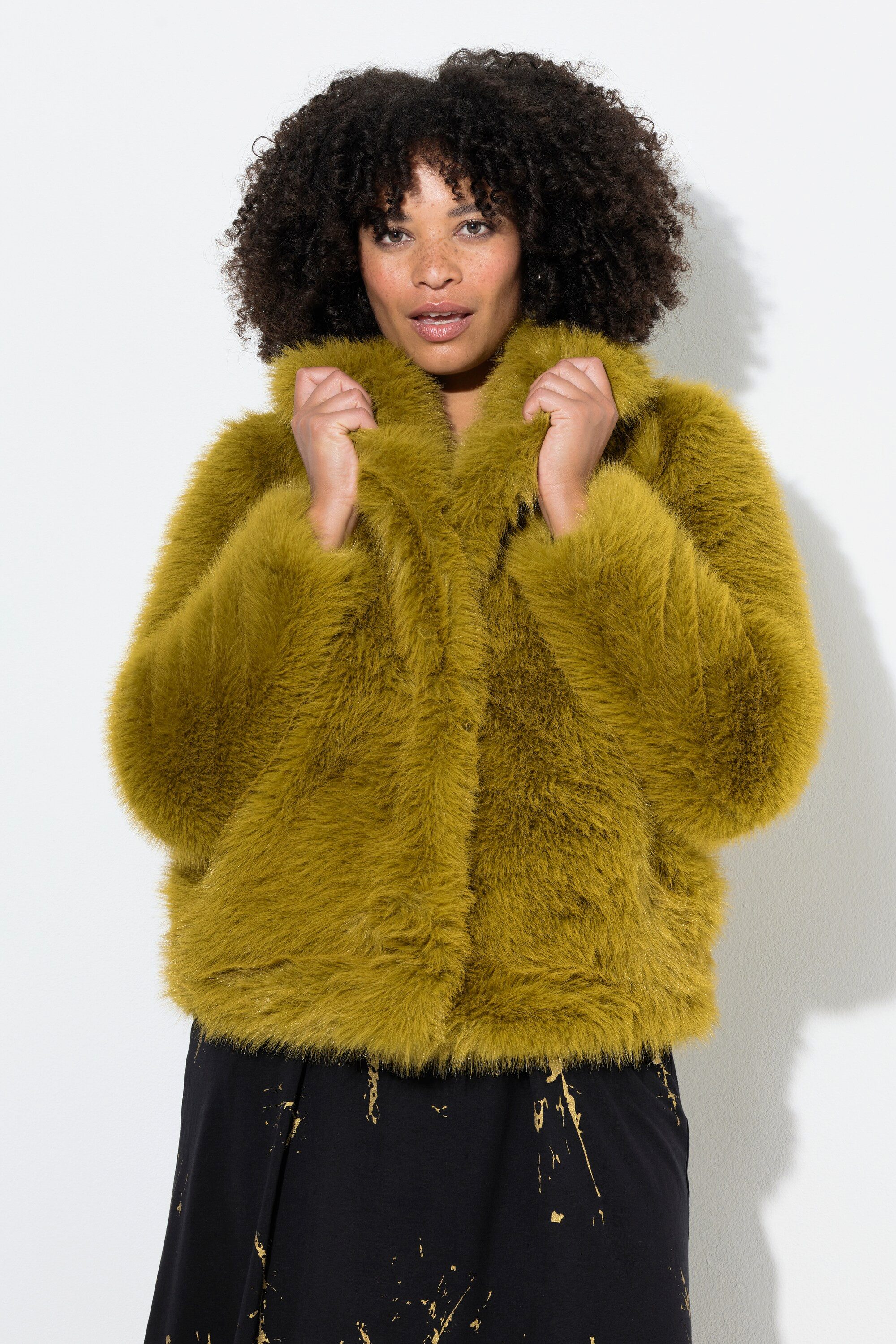 Angel of Style Outdoorjacke Plüschjacke Straight Fit Schalkragen Pelzhaken günstig online kaufen