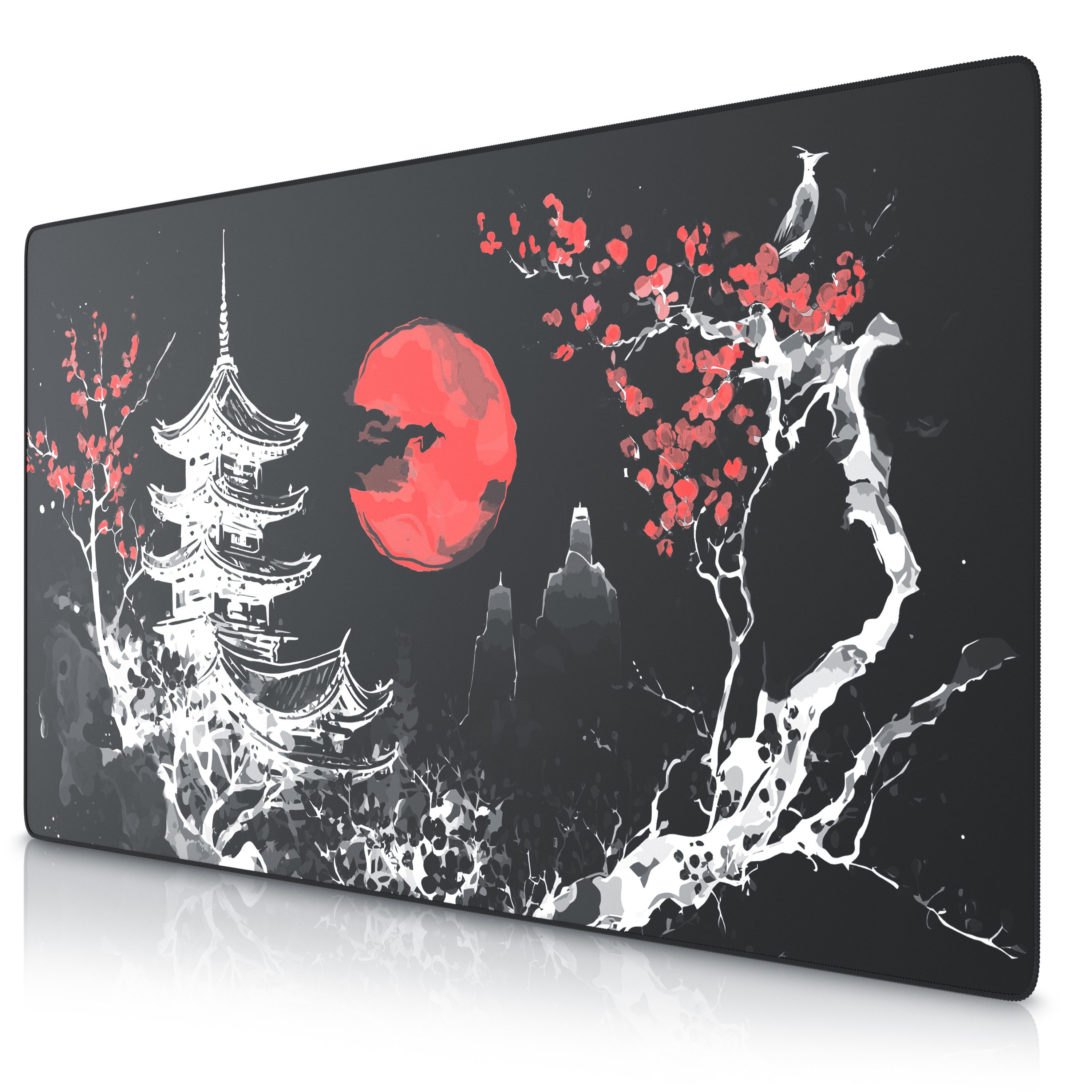 Titanwolf Gaming Mauspad XXXL Speed Mousepad 1200 x 600 x 3 mm, große Schreibtischauflage (1-St), rutschfest, abwaschbar, Geschwindigkeit & Präzision, Japan Ink Black
