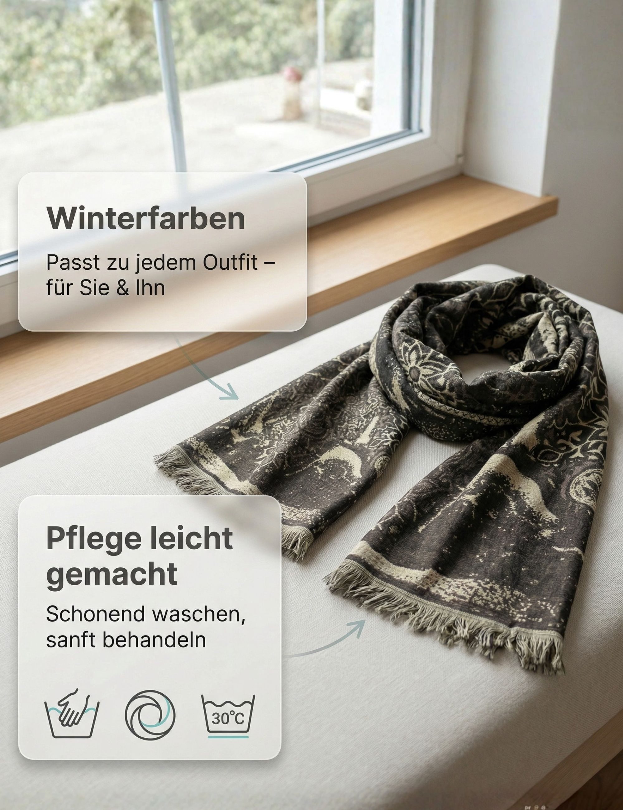 Sunsa Modeschal Winterschal Große Halstuch Herren Schal aus Baumwolle Viskose