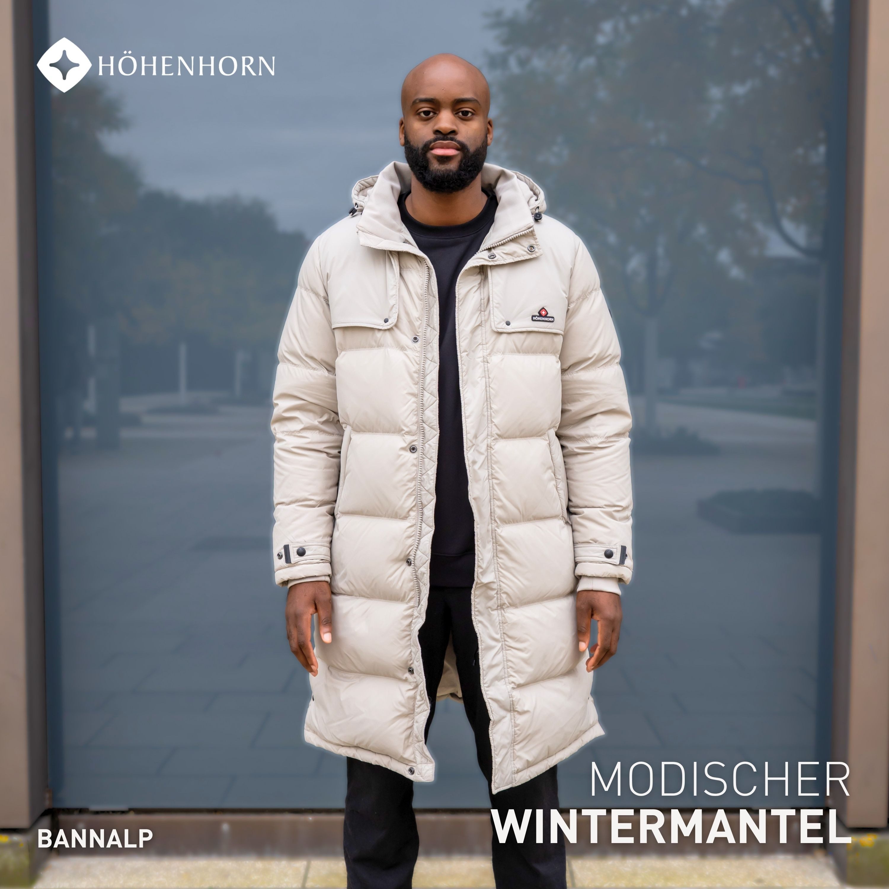 Höhenhorn Winterjacke Bannalp Herren Wintermantel für Männer Daunen Puffermantel Lang