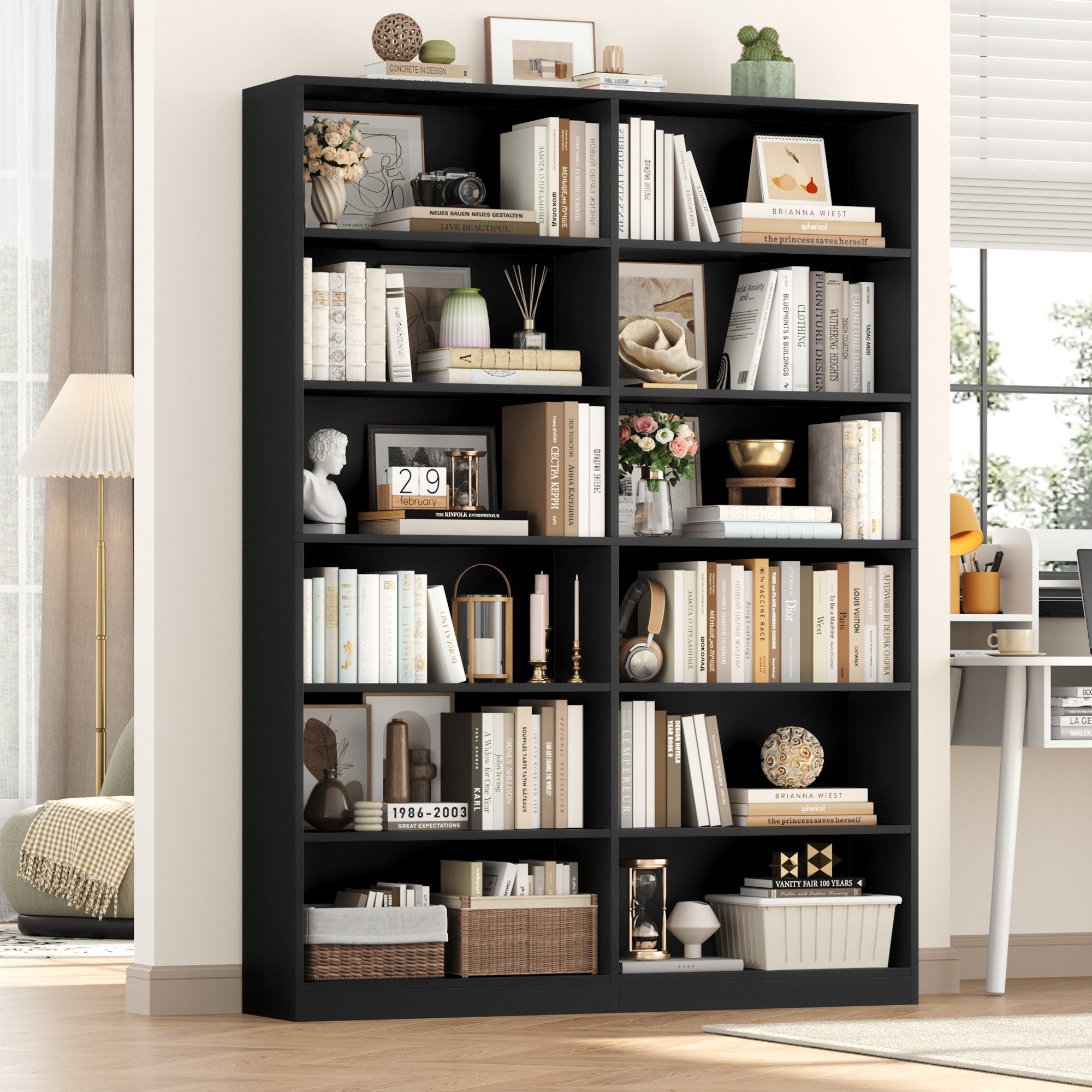 Homfa Bücherregal 188,7cm Standregal Büroregal Raumteiler, mit 12 Fächern, günstig online kaufen
