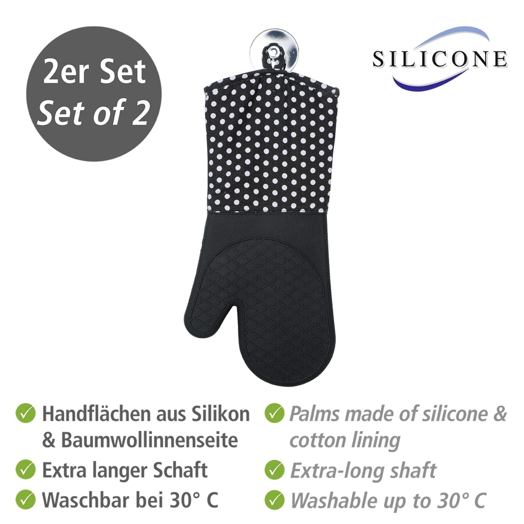 WENKO Topfhandschuhe Modell Silikon, (Set, 2-tlg), Ofen- und Grillhandschuh günstig online kaufen