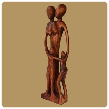 SIMANDRA Dekofigur Einheit (30 cm), abstrakte handgefertigte Holzfigur, Mutter Vater Kinder
