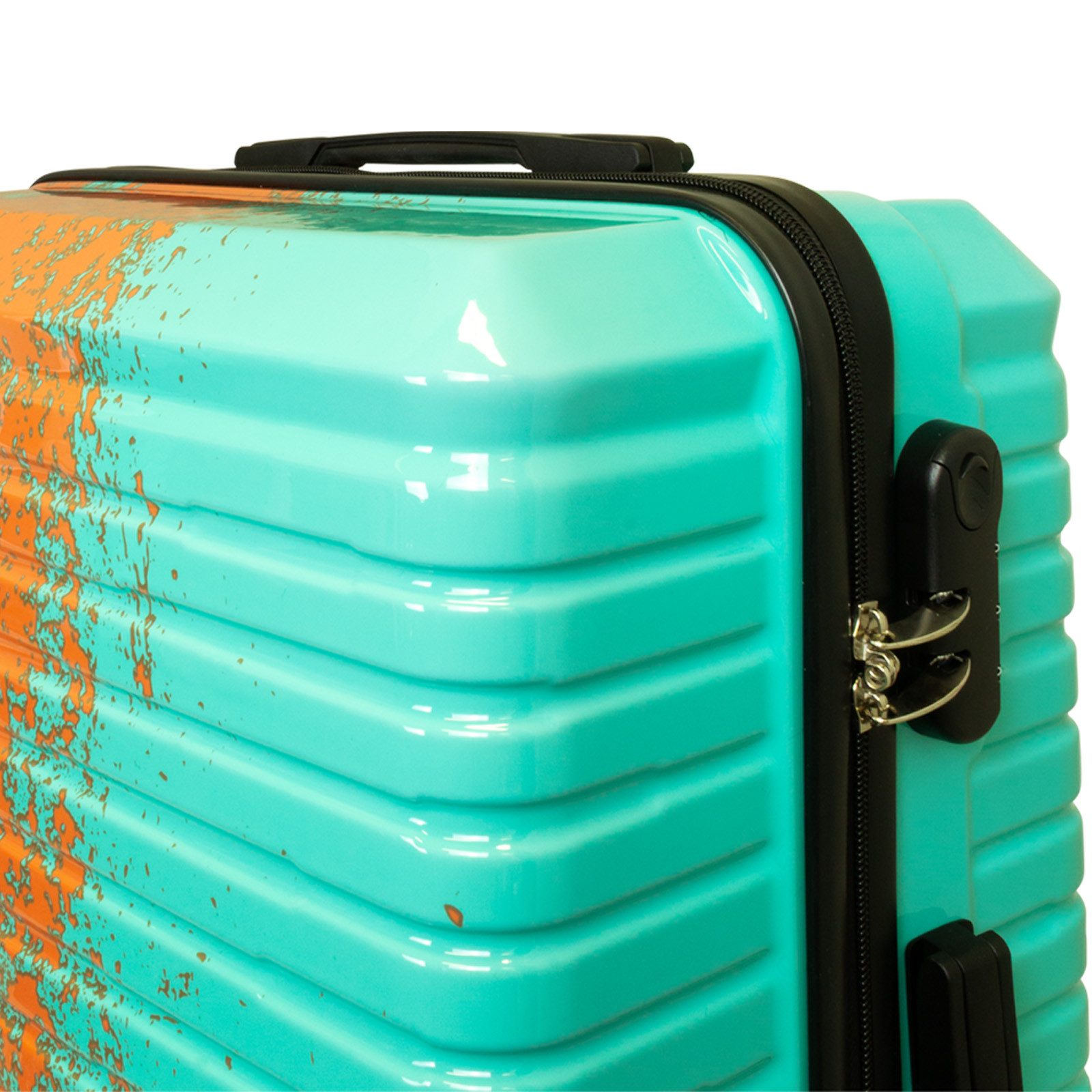 Trendyshop365 Hartschalen-Trolley Sierra, Kofferset, Hartschale, 5 Farben, 4 Rollen, Zahlenschloss, Doppelrollen, 2 Tragegriffe