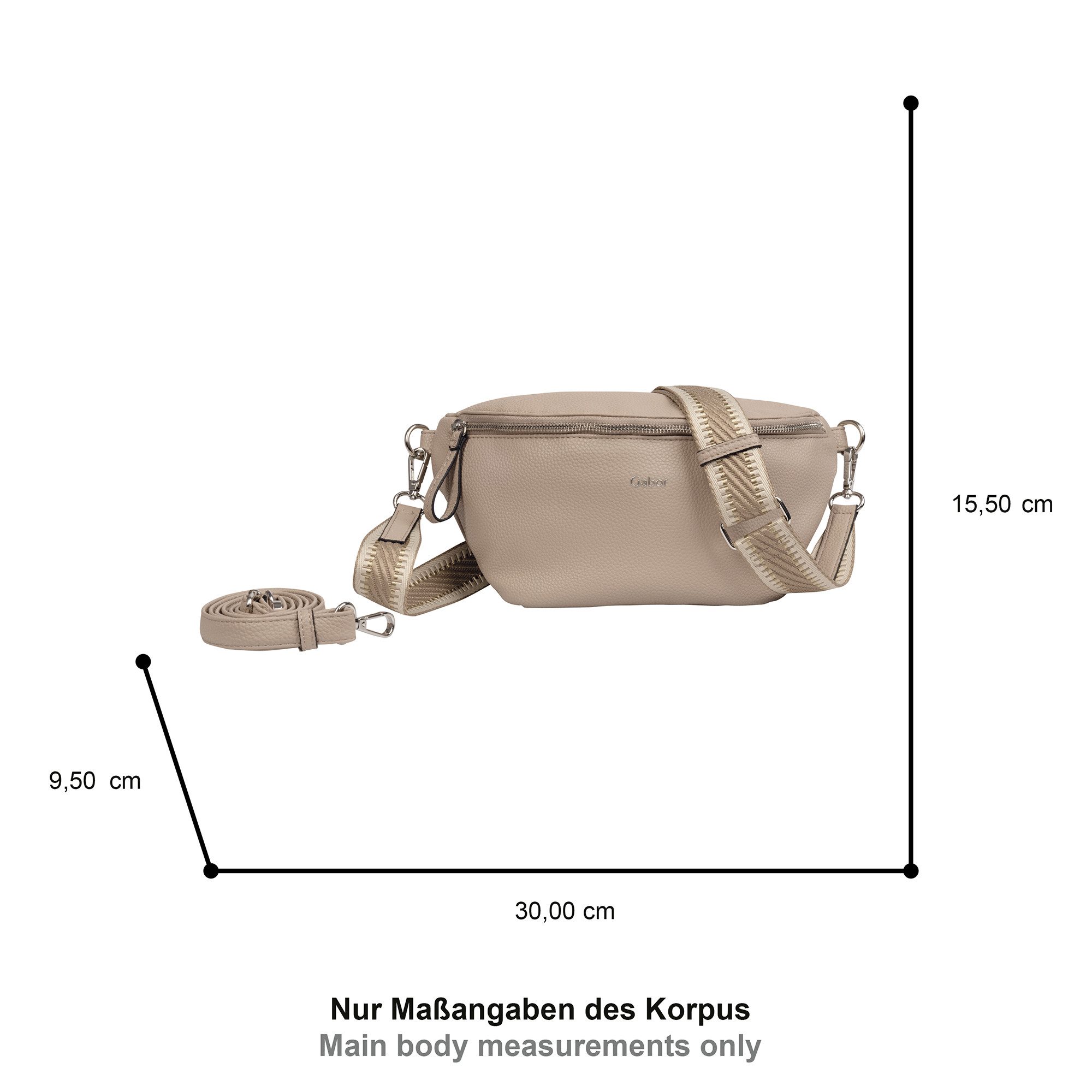 Gabor Bauchtasche Silena, hochwertig gewebte Gurtband und ein filigranes Logo