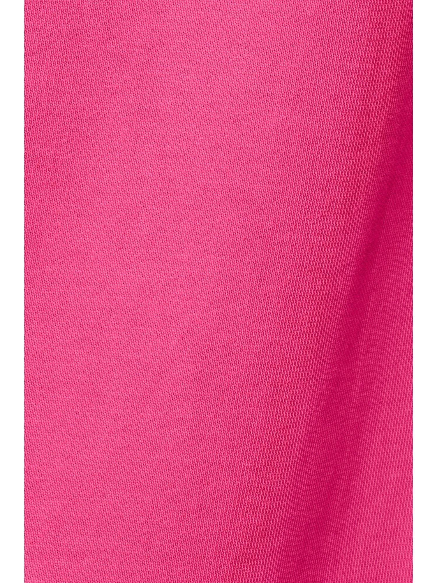 Esprit T-Shirt FUCHSIA (1-tlg) PINK Unisex Logo-T-Shirt Baumwolljersey aus