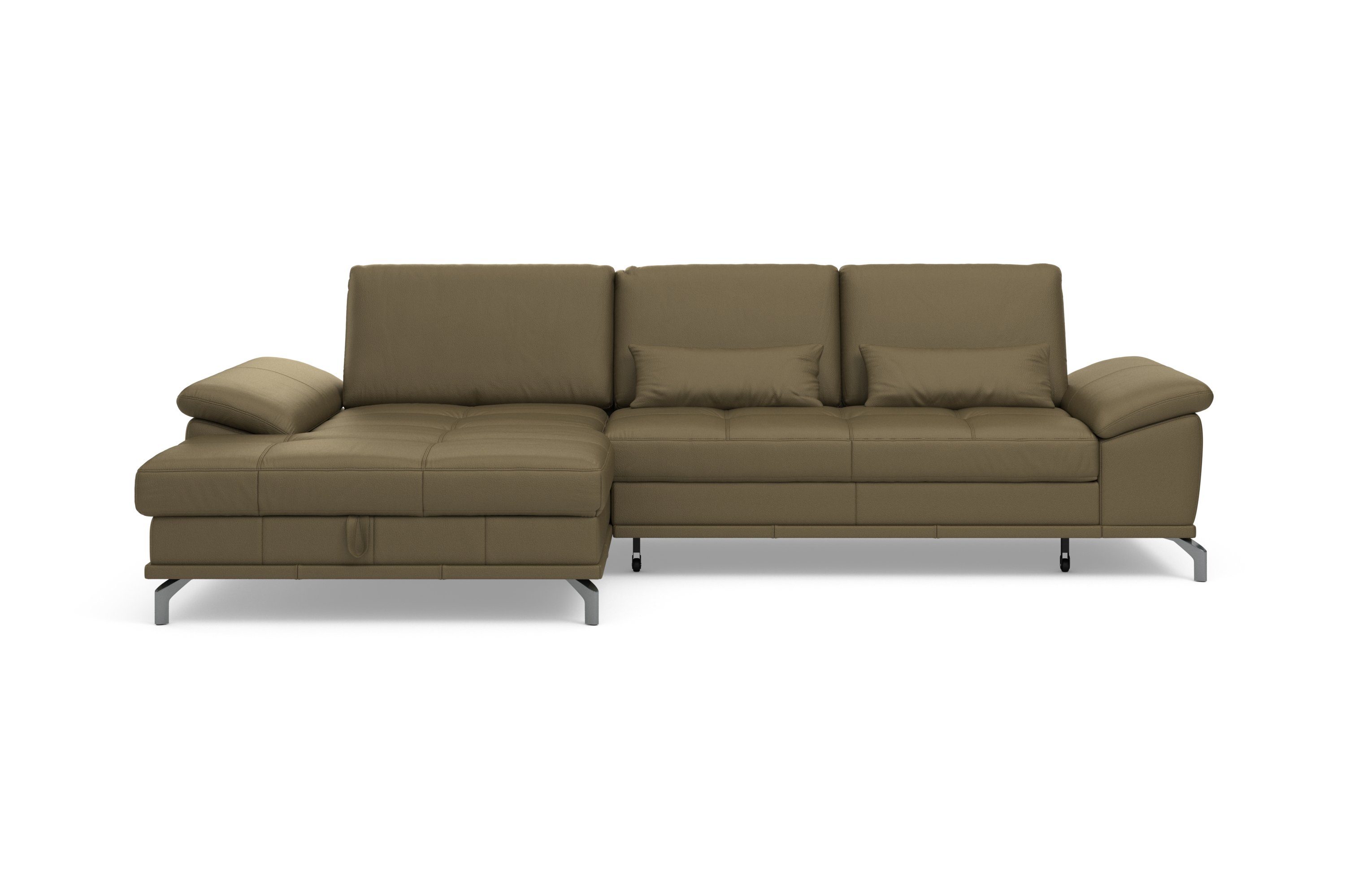 OTTO home Ecksofa Costello L-Form, B: 301 cm mit Sitztiefen-, Armteilverstellung &, 3 Nierenkissen, optional Bettfunktion & Bettkasten