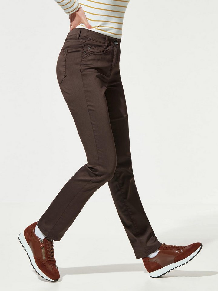 Walbusch Stretch-Jeans Damen Yoga-Jeans Ultrastretch Stretch-Jeans Comfort-Bund Regular fit Bis zu 50% Dehnanteil, Five-Pocket, bügelfrei & pflegeleicht