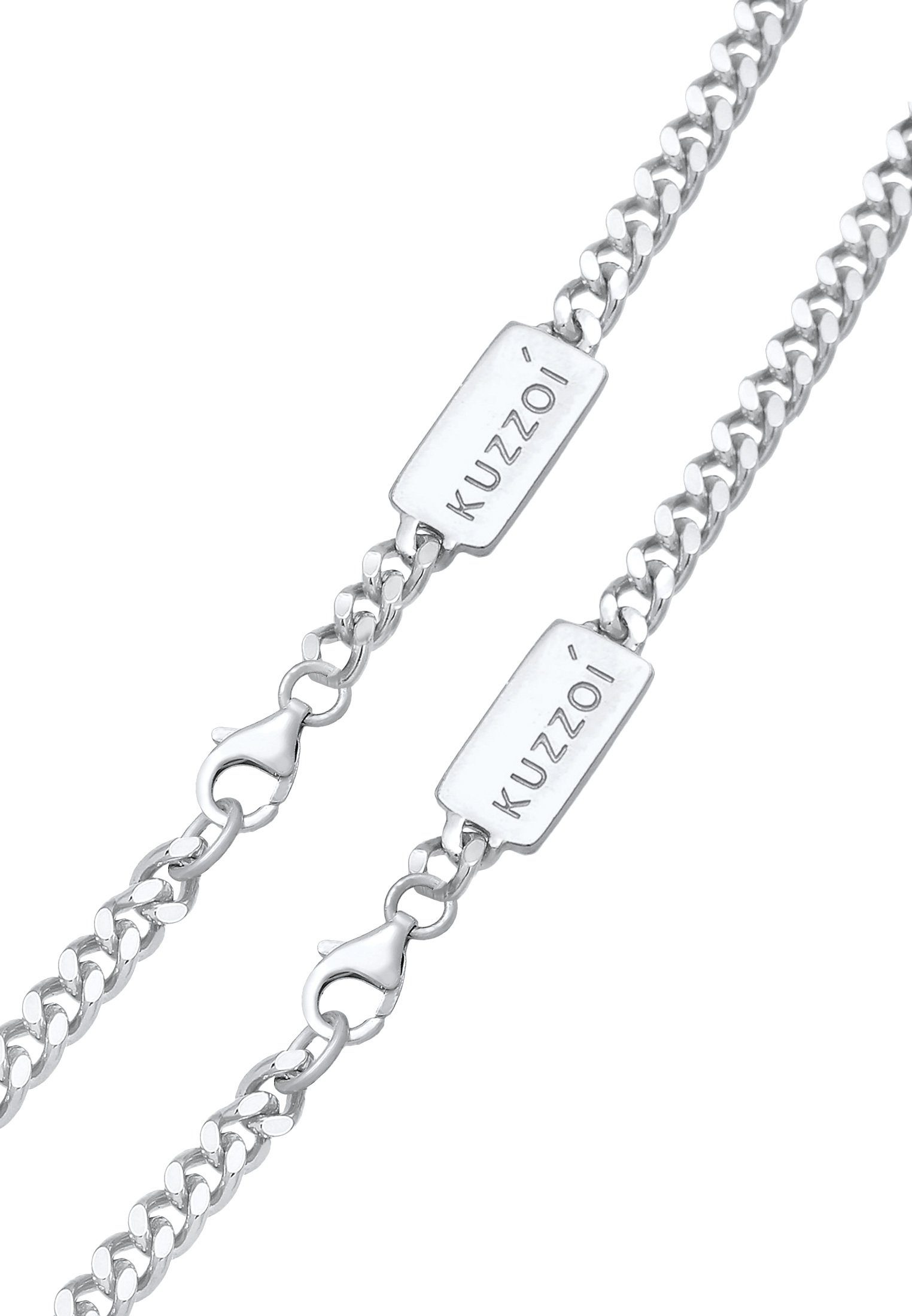 Kuzzoi Schmuckset Panzerketten Armband und Kette Basic 925 Silber, Schmuckset