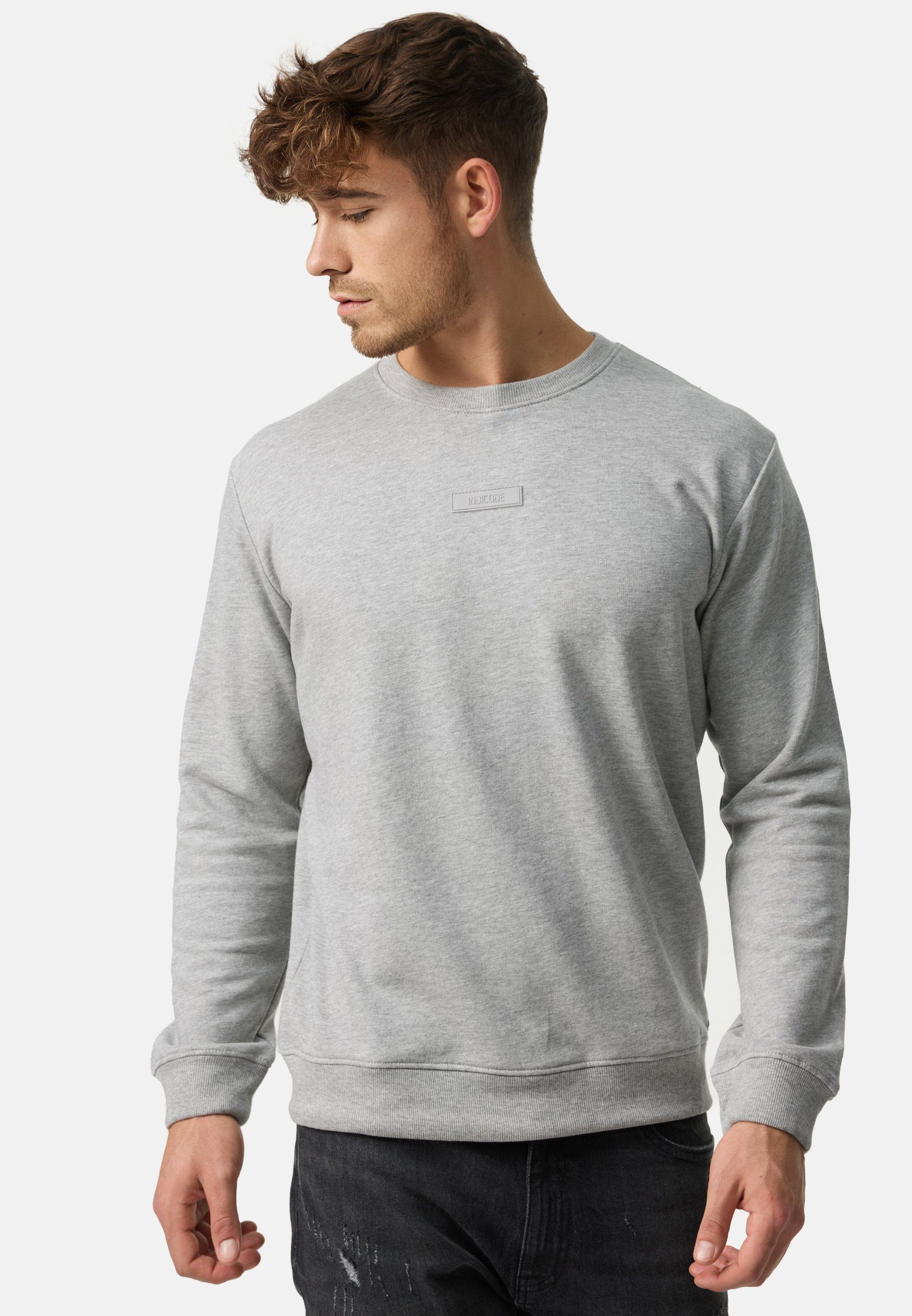Sweater Grey Lt Indicode Baxter Mix