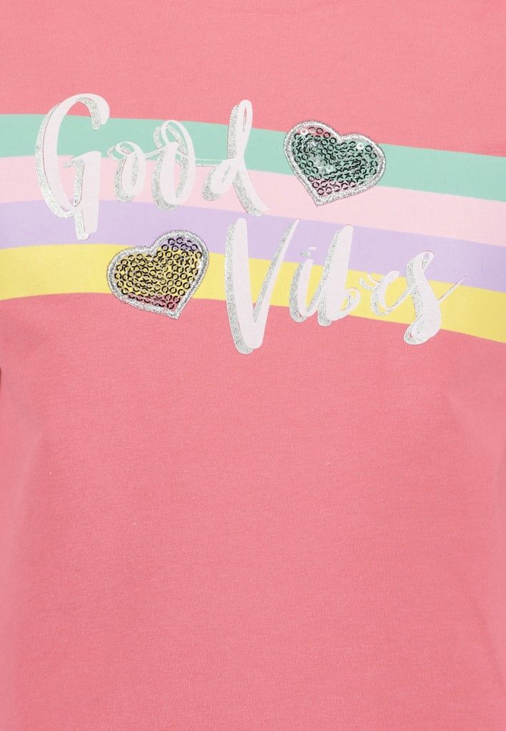 Blue Seven Sweatshirt Blue Seven Mädchen Sweatshirt Pullover Good Vibes angeraut rosa