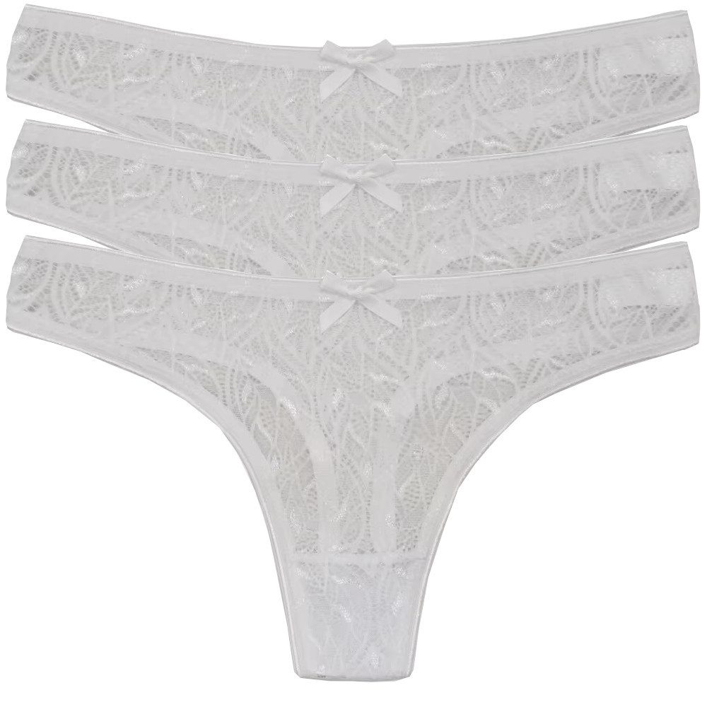 HO-Ersoka Stringtanga Damen Strings Spitze Set 3/6 Stück Tangas Slips schwa günstig online kaufen