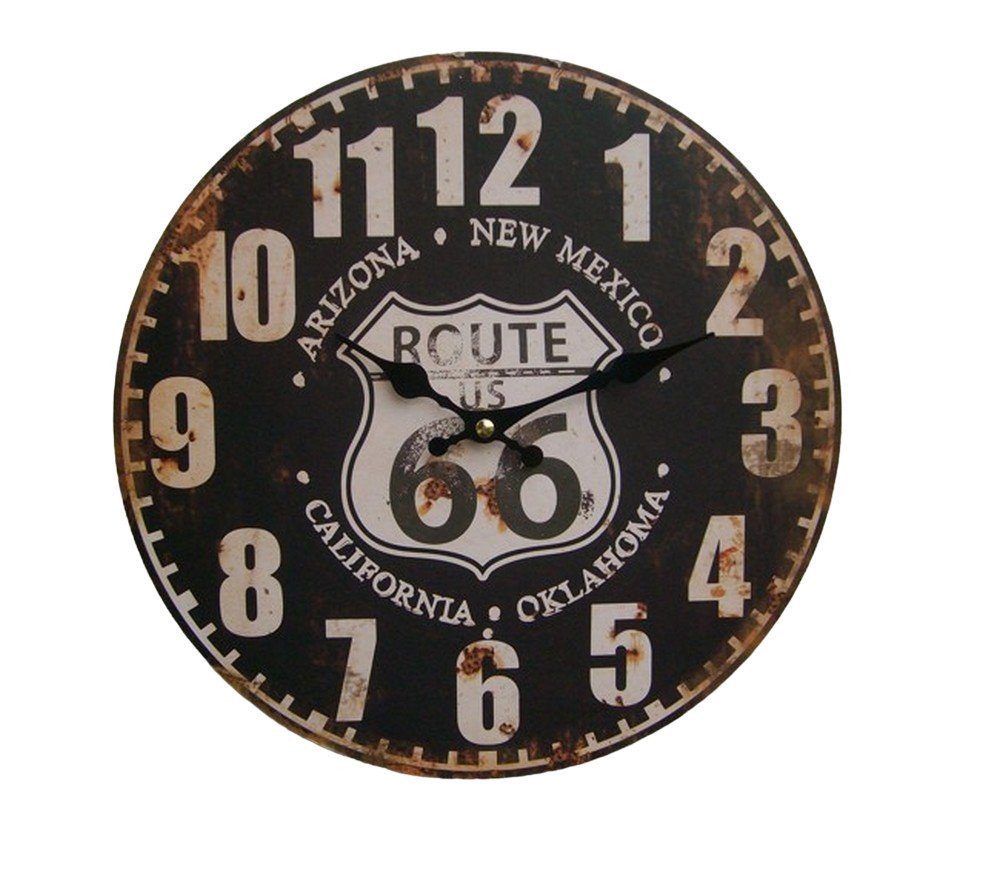 Deko-Impression Wanduhr Wanduhr Küchenuhr, route 66, america, USA, 28 cm günstig online kaufen