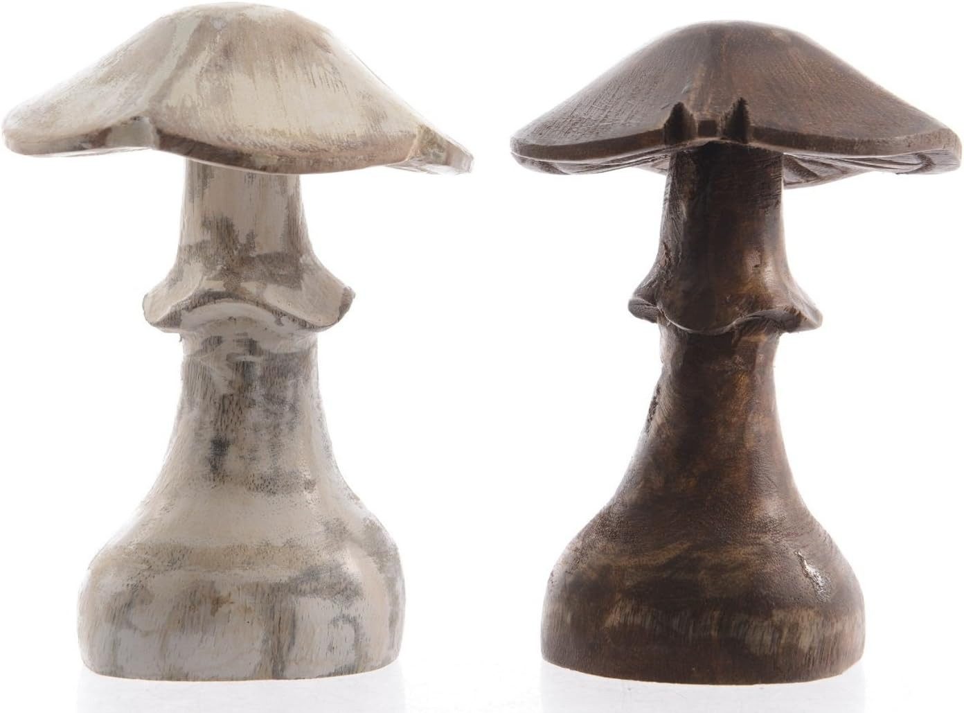 Kaemingk Dekofigur Pilz Mangoholz Dekopilz handarbeit braun / weiß günstig online kaufen