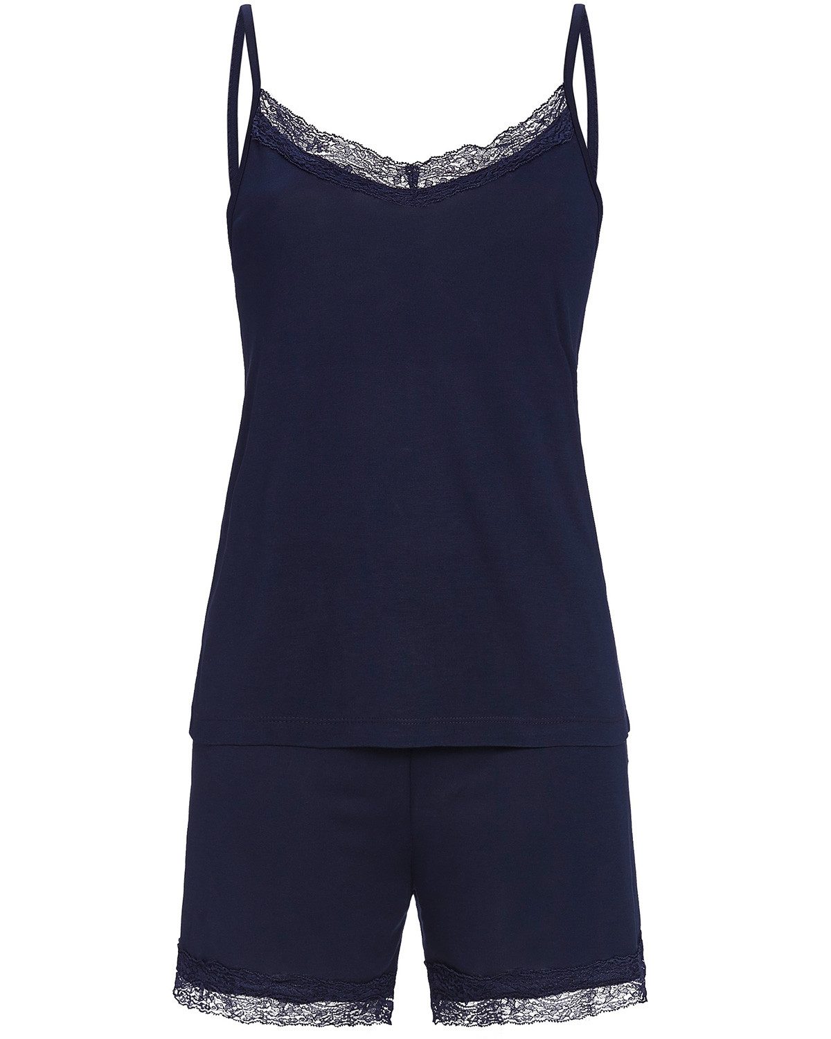 Ringella Pyjama Damen 'Airy' mit Spitzenbesatz 4261314, Dark Navy