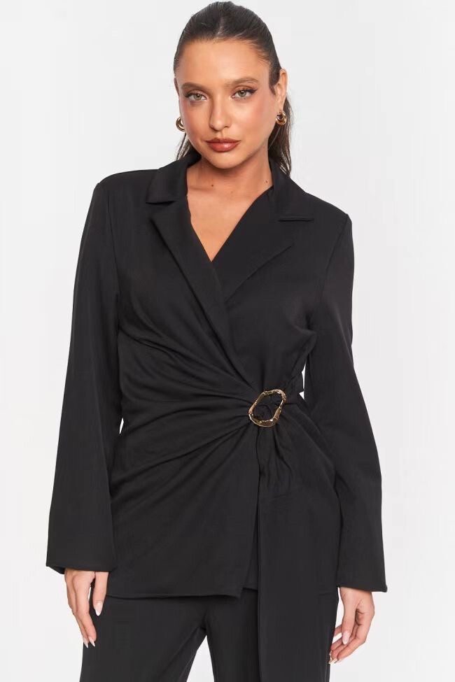 Lelü Fashion Hosenanzug festlicher Hosenanzug mit Goldschnalle günstig online kaufen